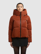 khujo-jacket-audrey-shiny-sienna-brown-damen-winterjacke image 4