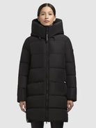 khujo-phia-damen-coat-black-loose-fit-steppmantel-mit-kapuze image 4