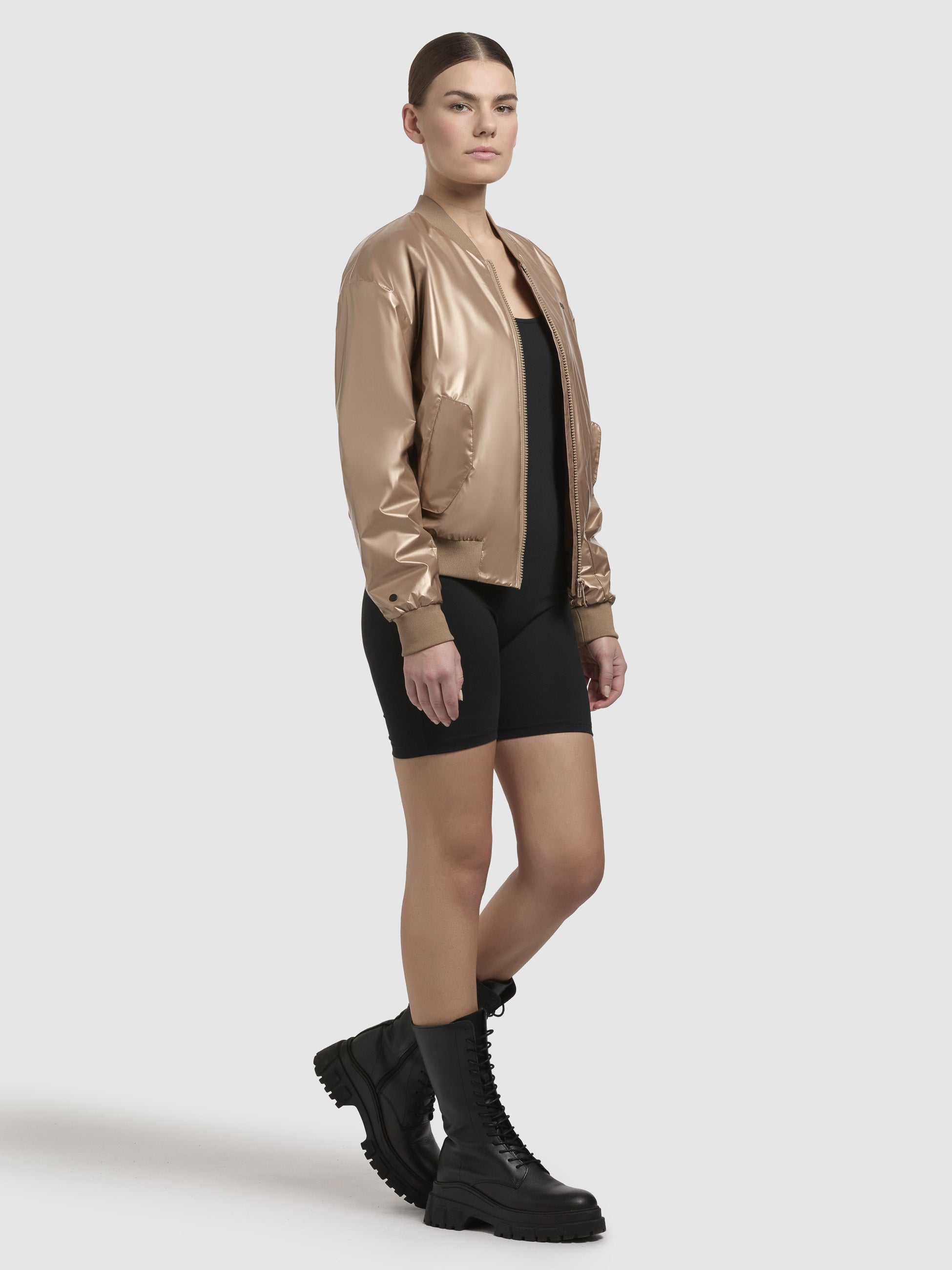 khujo-jacke-aneo-gold-damen-bomberjacke-gl-nzend image 2