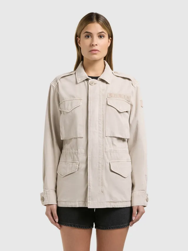 khujo-jacke-buni-greige-damen-fieldjacket-cargojacke-aus-baumwoll-twill image 1