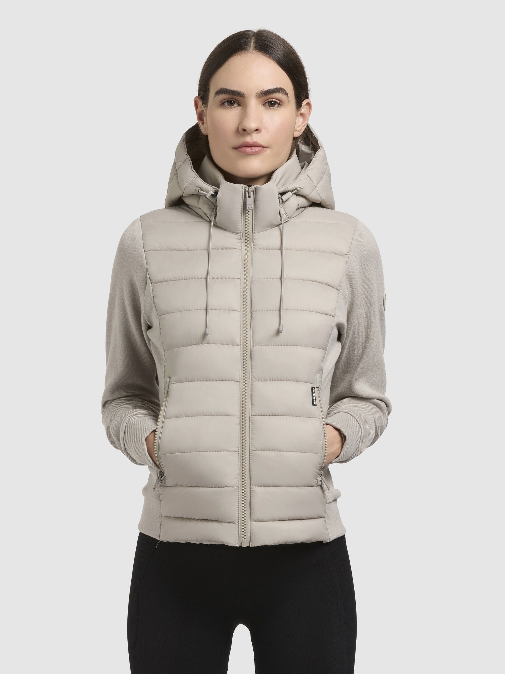 khujo-jacke-athi-beige-leichte-steppjacke-im-materialmix image 4