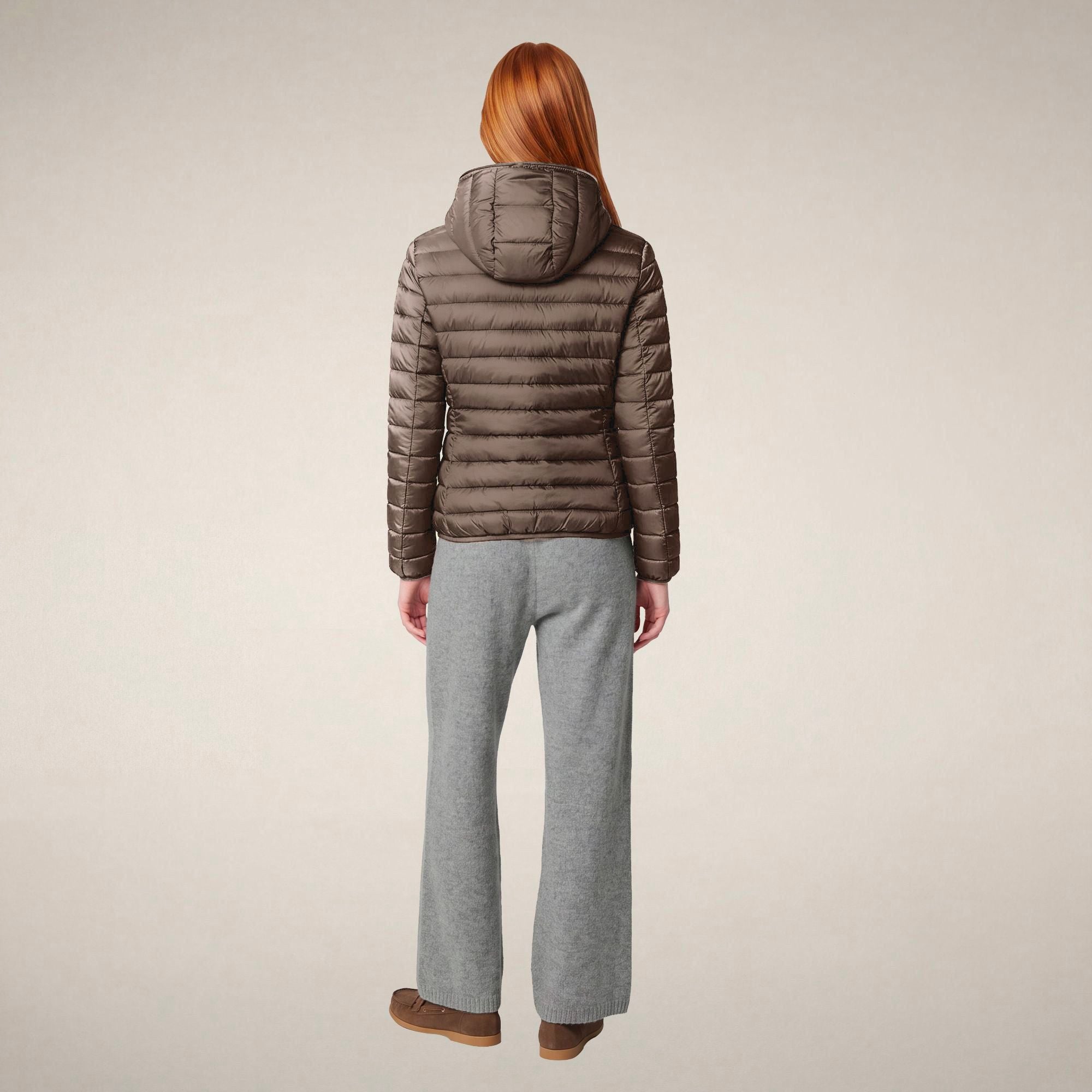 save-the-duck-alexis-damen-steppjacke-grau-mud-mit-kapuze image 2