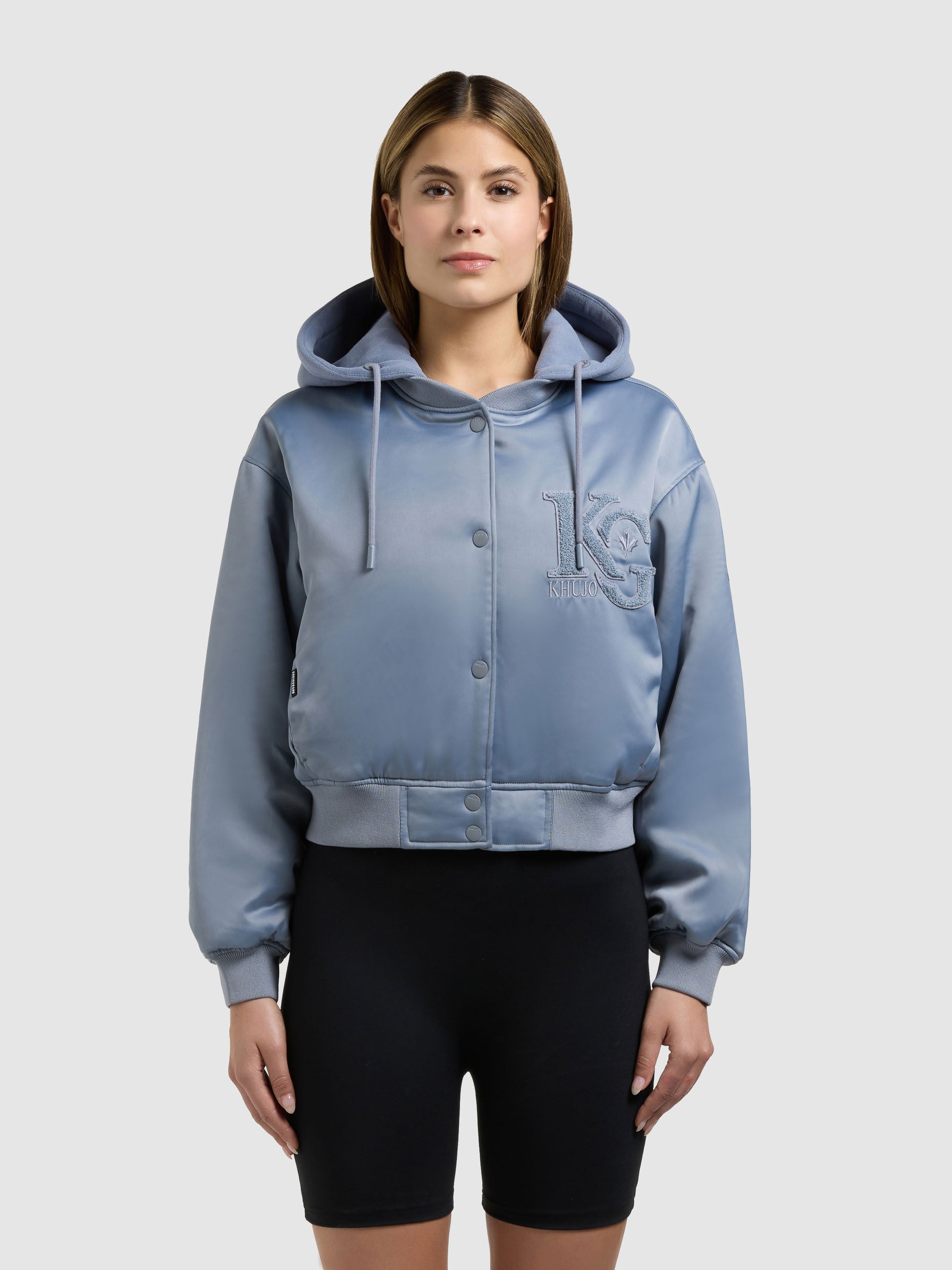 khujo-jacke-chani-damen-bomberjacke-misty-blue-leicht-wattiert-mit-kapuze image 4
