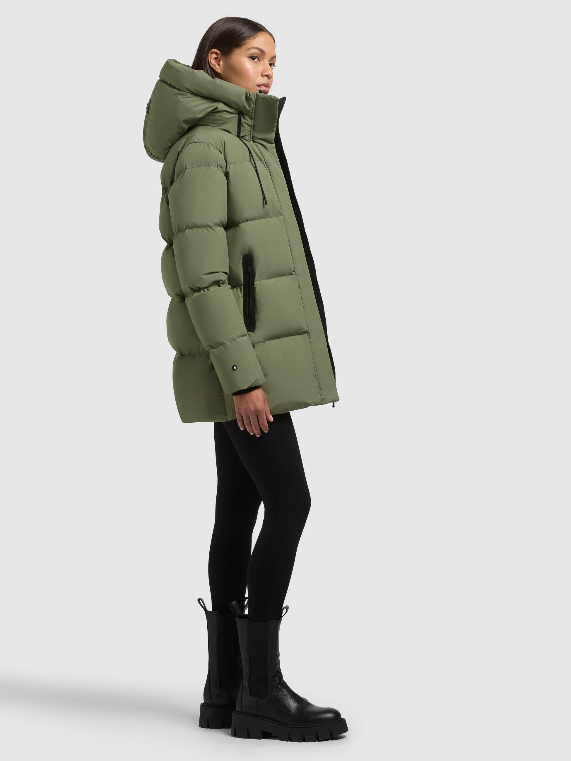 khujo-jacke-drown-matt-fern-green-damen-steppjacke-loose-fit image 6