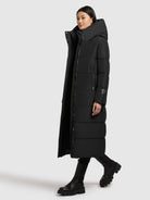 khujo-coat-soulani5-matt-black-steppmantel-wadenlang-regular-fit image 2
