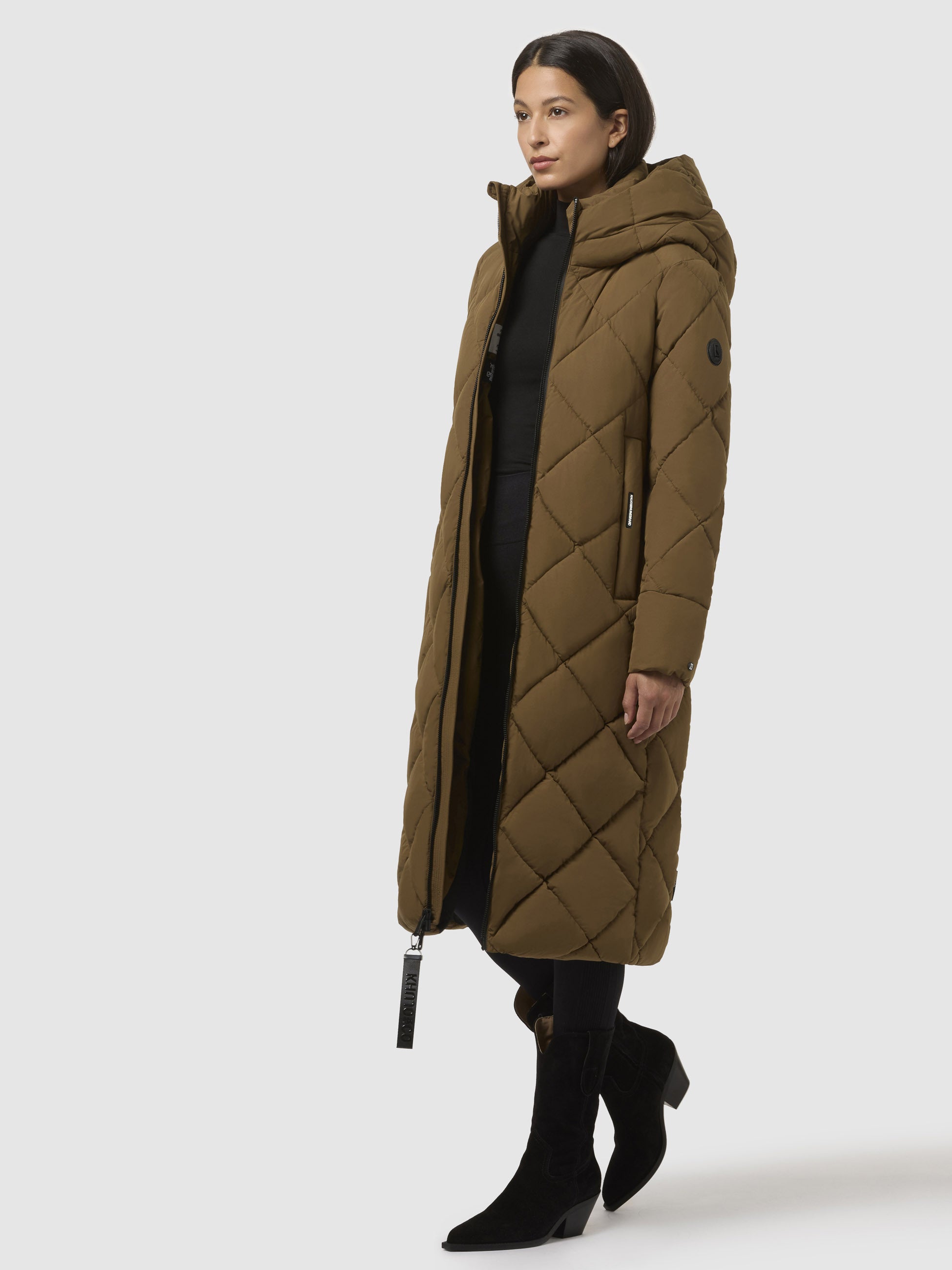 khujo-mantel-elow-khaki-damen-steppmantel-regular-fit-knielang image 2