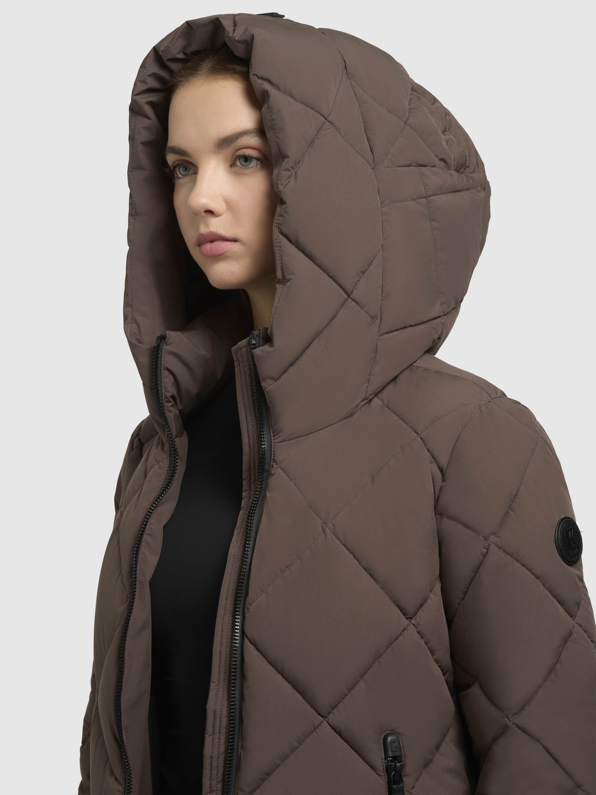 khujo-mantel-genti-taupe-dunkel-damen-steppmantel-wadenlang-regular-fit image 7