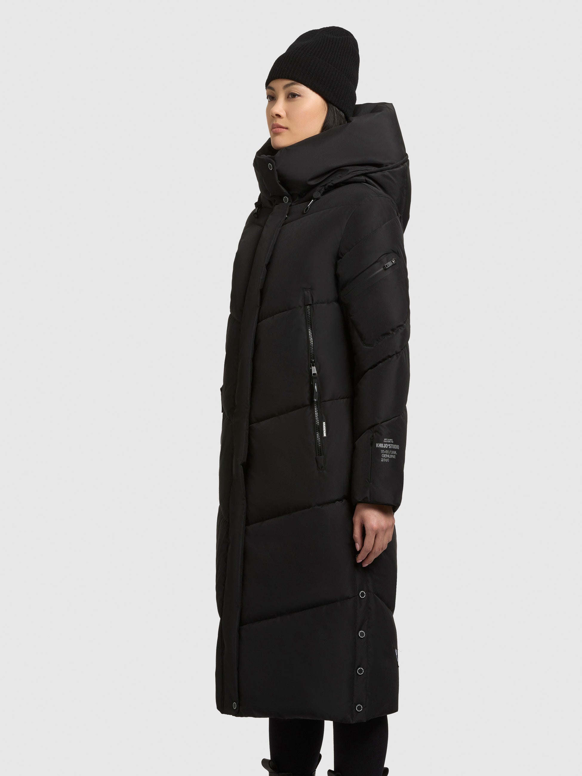 khujo-mantel-pulset-matt-black-damen-steppmantel image 5