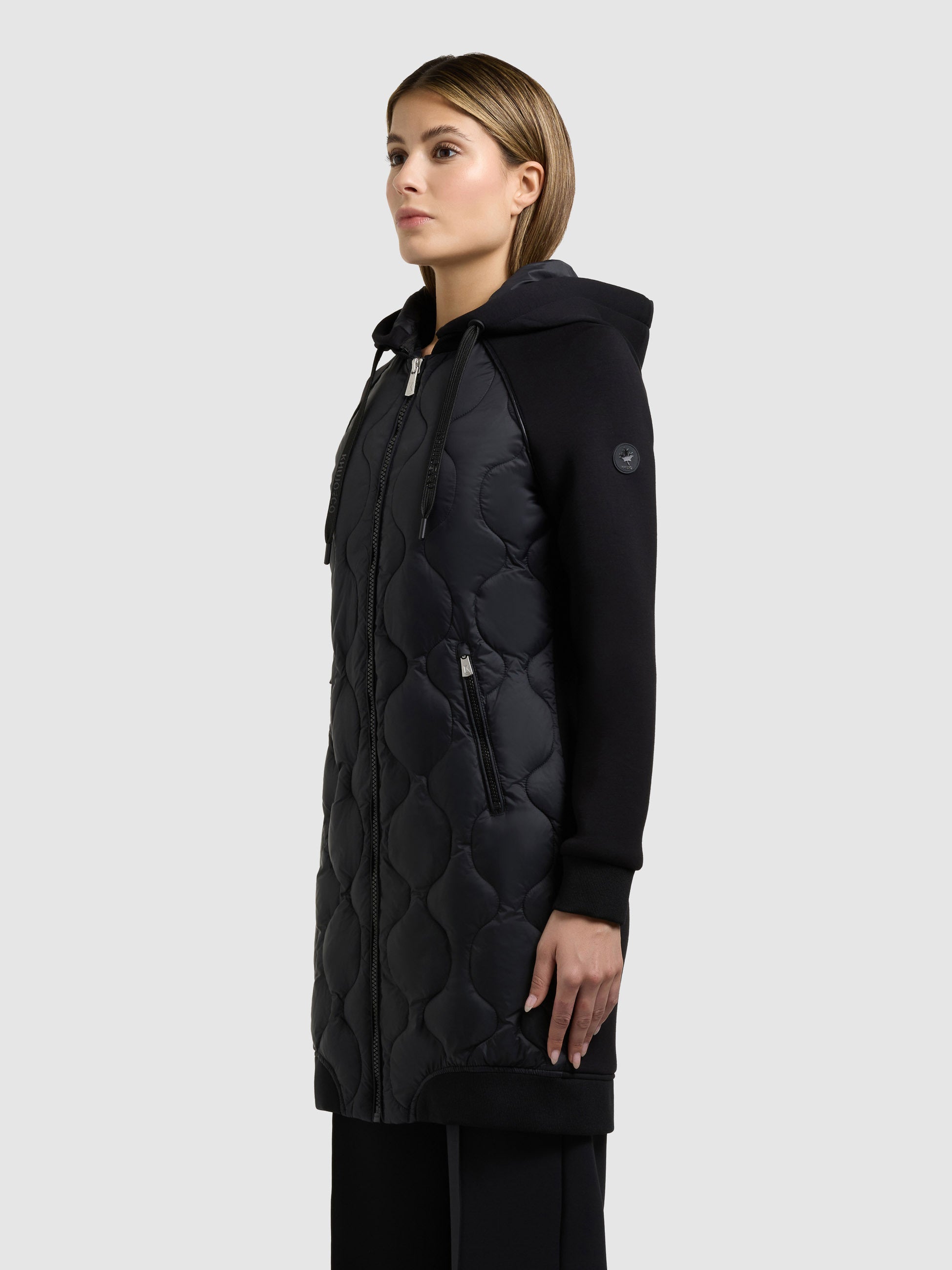 khujo-mantel-nora-black-damen-steppmantel-materialmix-neopren image 5