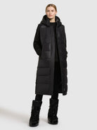 khujo-tourin3-satin-damen-weste-black-lange-wetterfeste-steppweste image 2