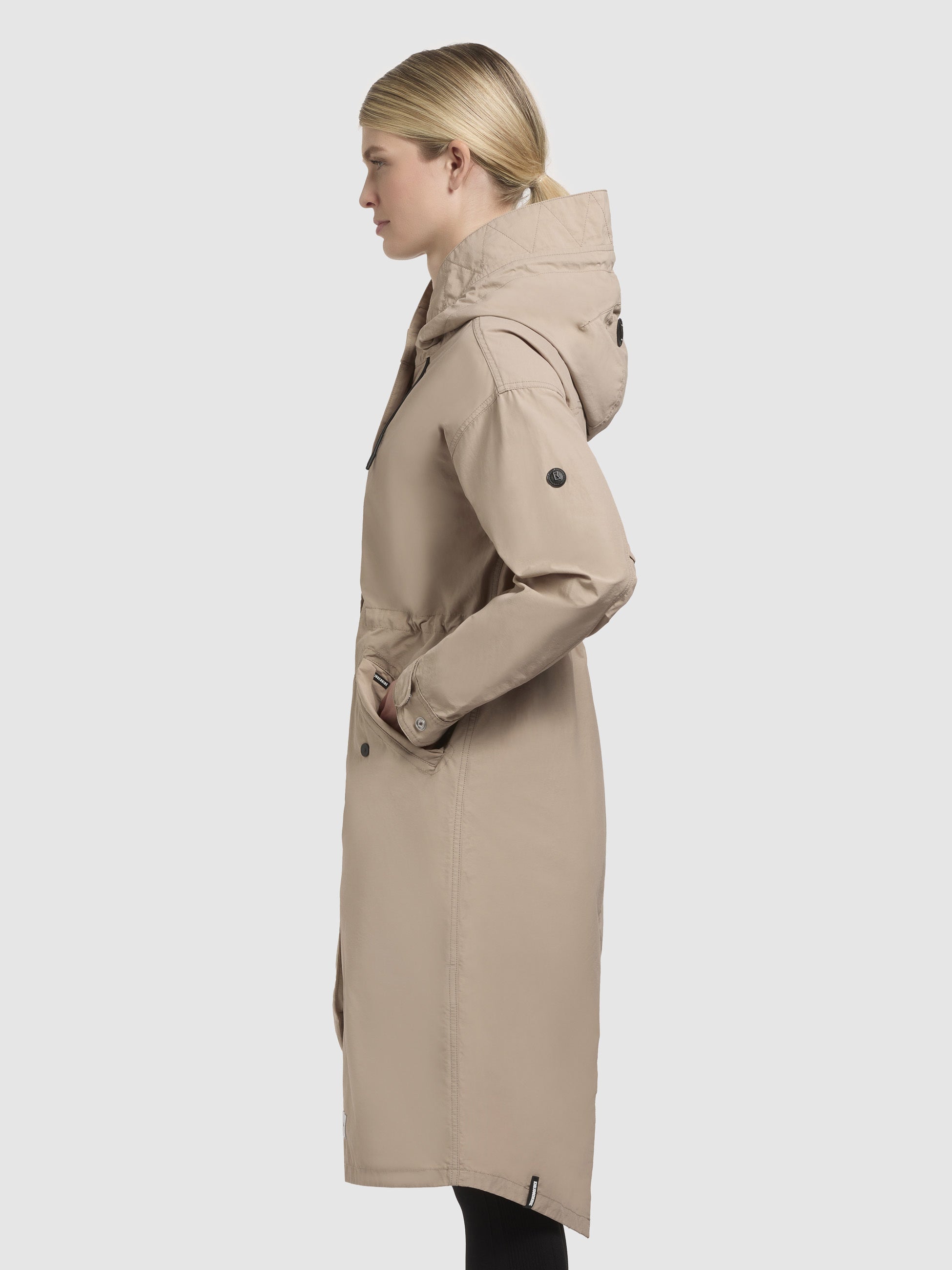 khujo-rayana-damen-mantel-knielang-sommerparka-beige-loose-fit image 5