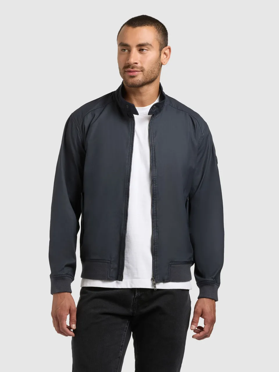 khujo-blousonjacke-nabo-oxford-blue-gewachste-baumwolljacke-mit-cordkragen image 1