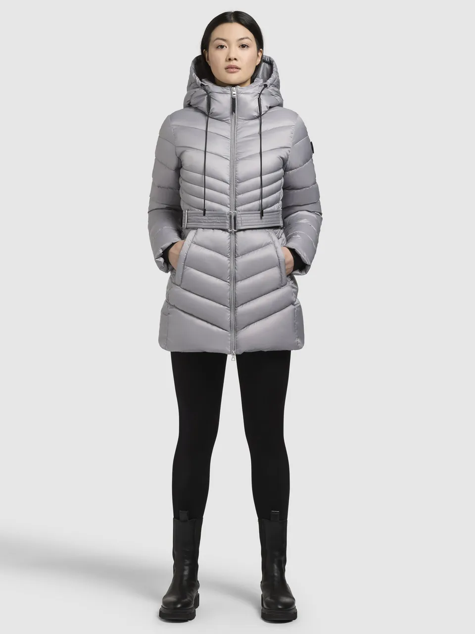 khujo-jacke-selma-blaugrau-steppjacke-damen-mit-tailleng-rtel image 1