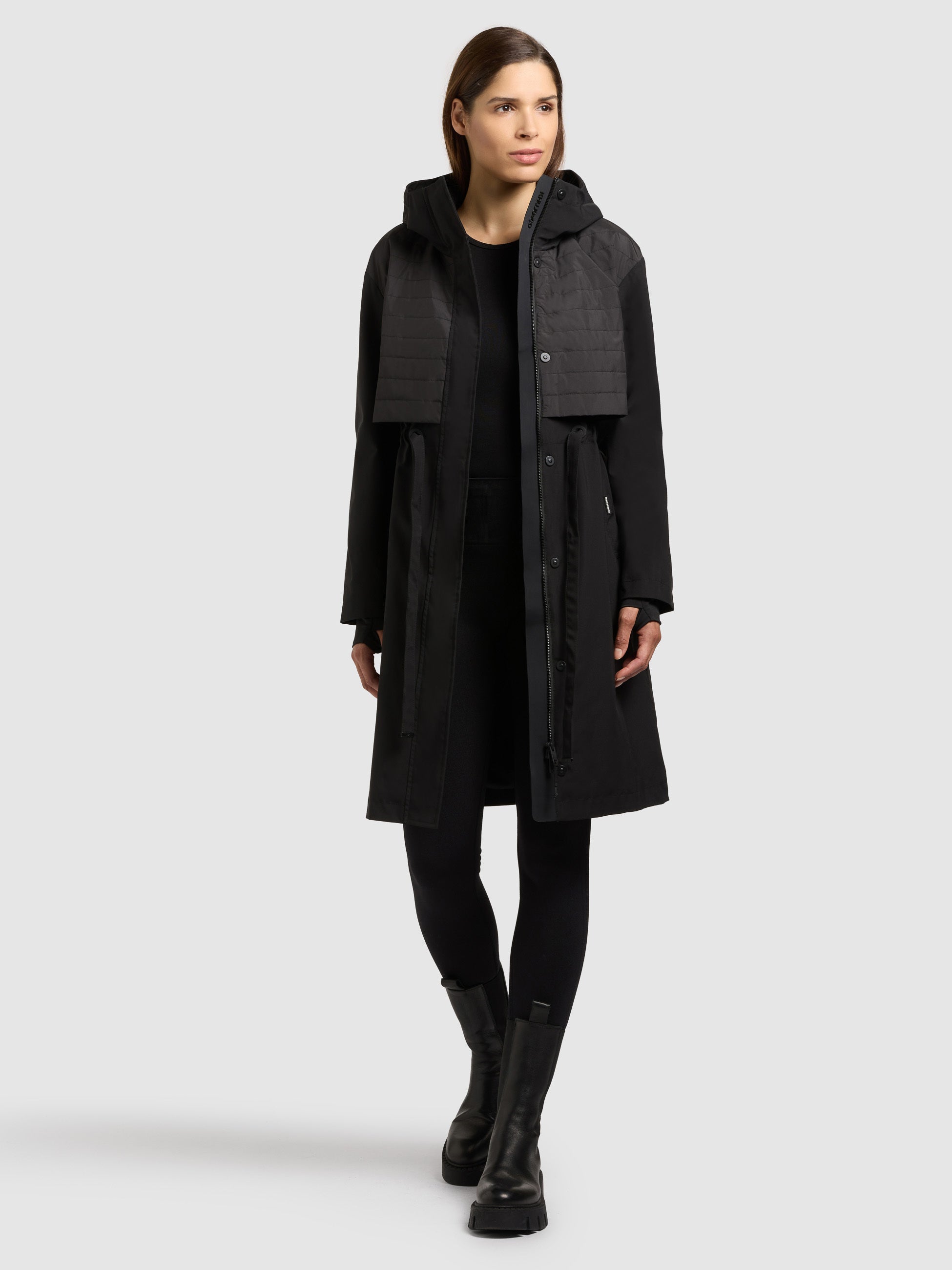 khujo-elsa-damen-kurzmantel-black-leichter-regenmantel-mit-kapuze image 6