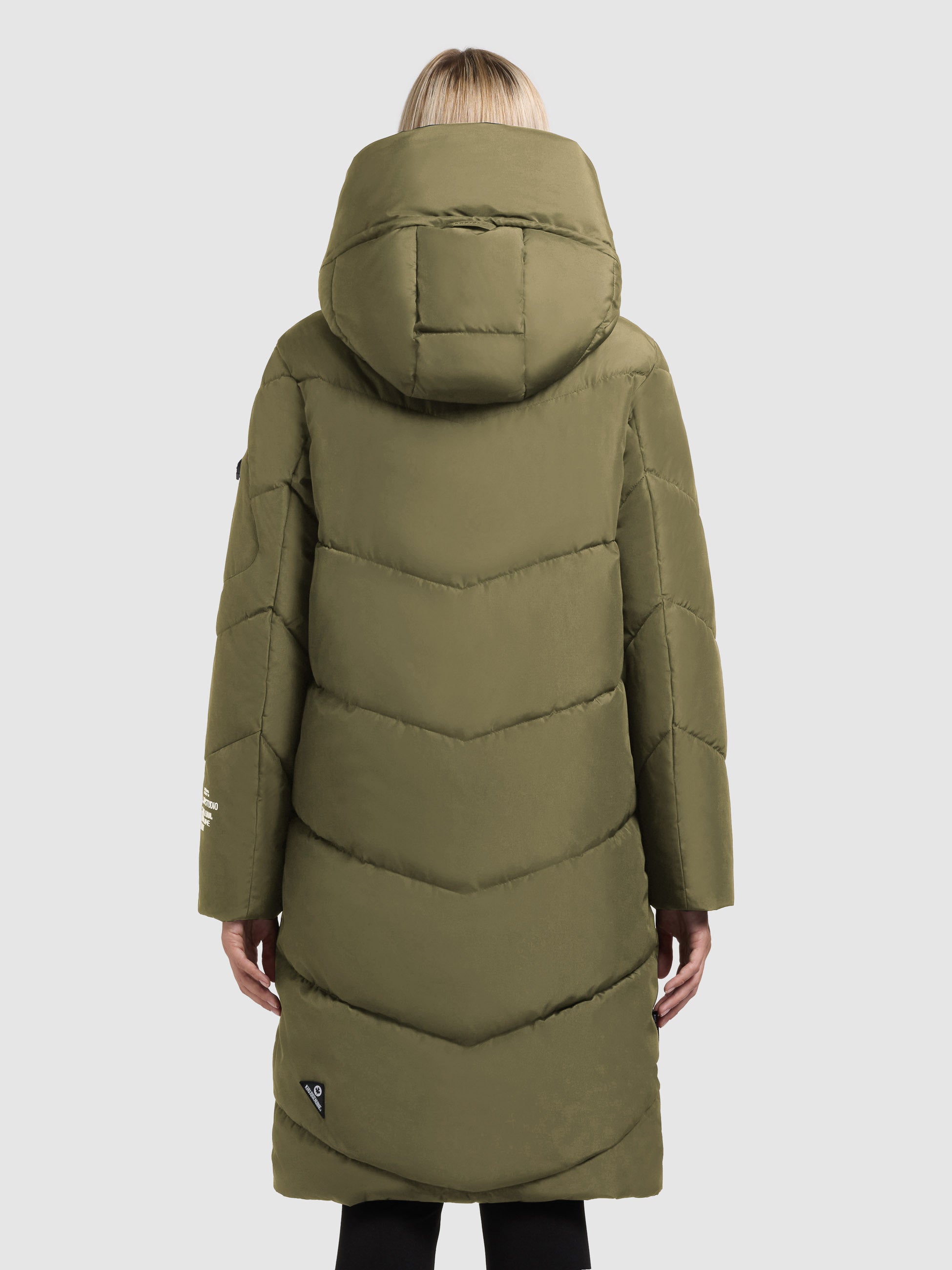 khujo-mantel-jange2-matt-fern-green-knielanger-damen-wintermantel-loose-fit image 3