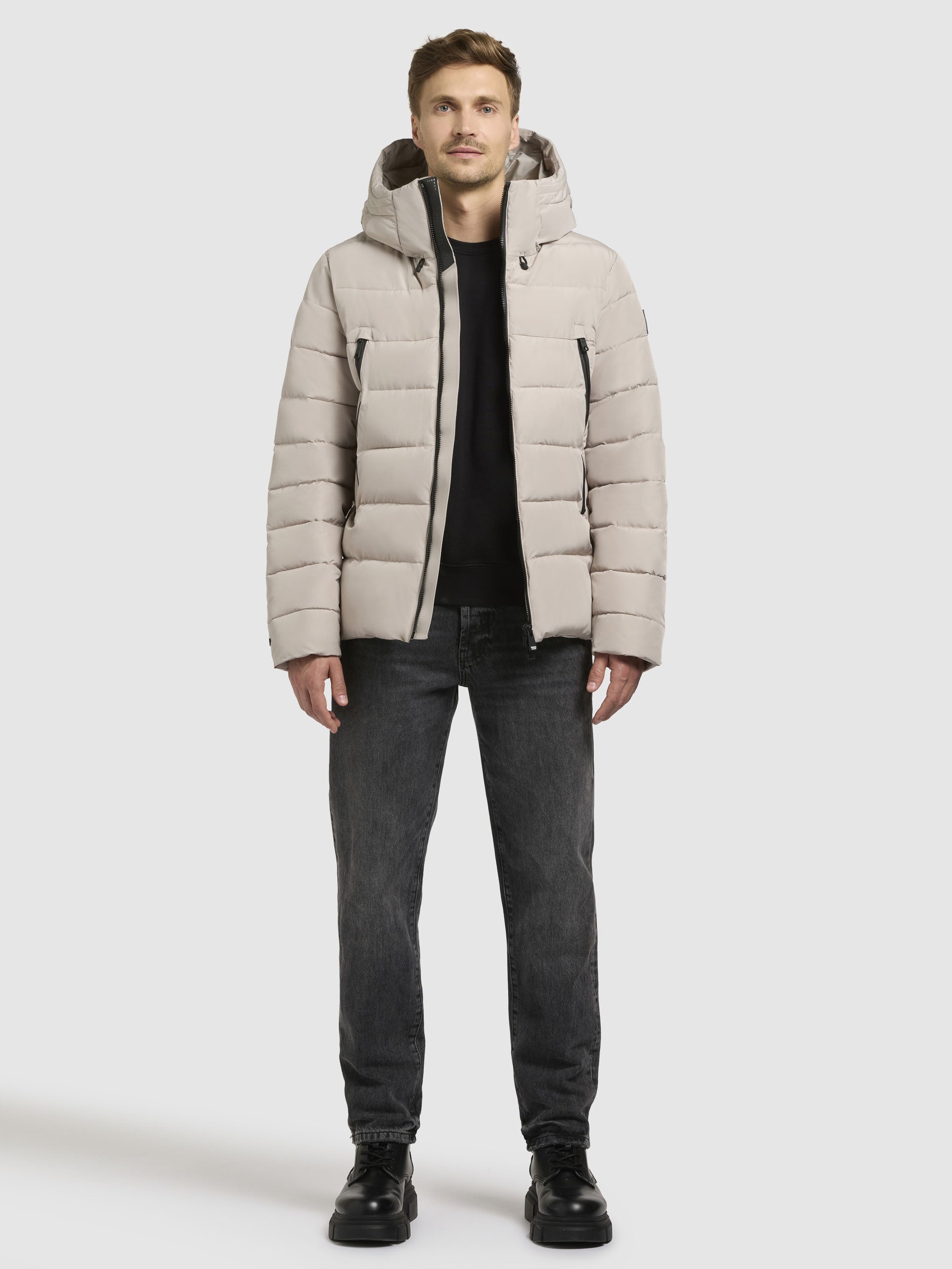 khujo-jacke-wou-hellgrau-h-ftlange-steppjacke-mit-kapuze image 2