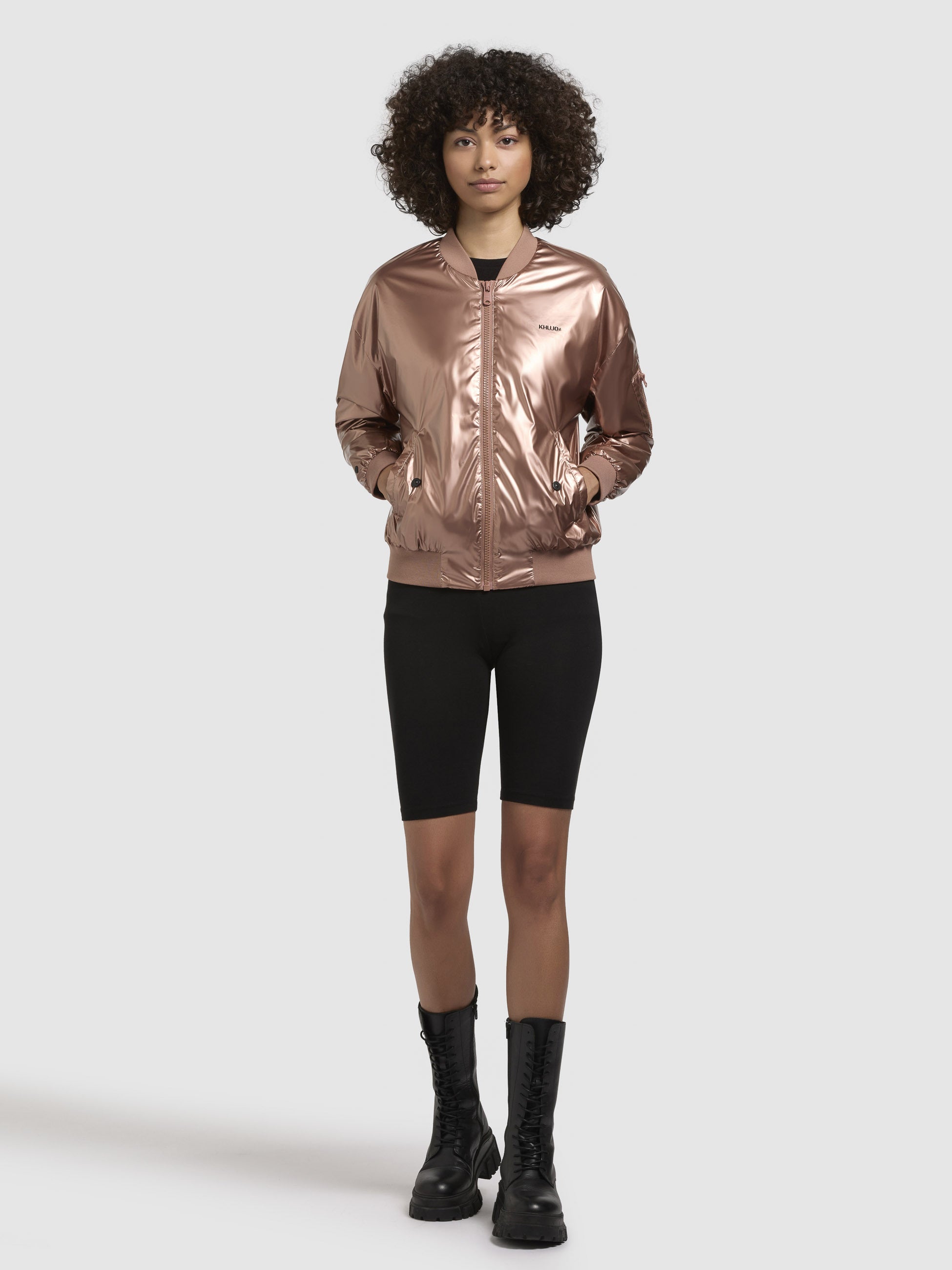 khujo-aneo-damen-bomberjacke-rosa-metallic-loose-fit image 6