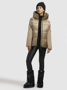 khujo-jacket-isett-sand-damen-steppjacke-gl-nzend-mit-rucksacktr-gern image 2