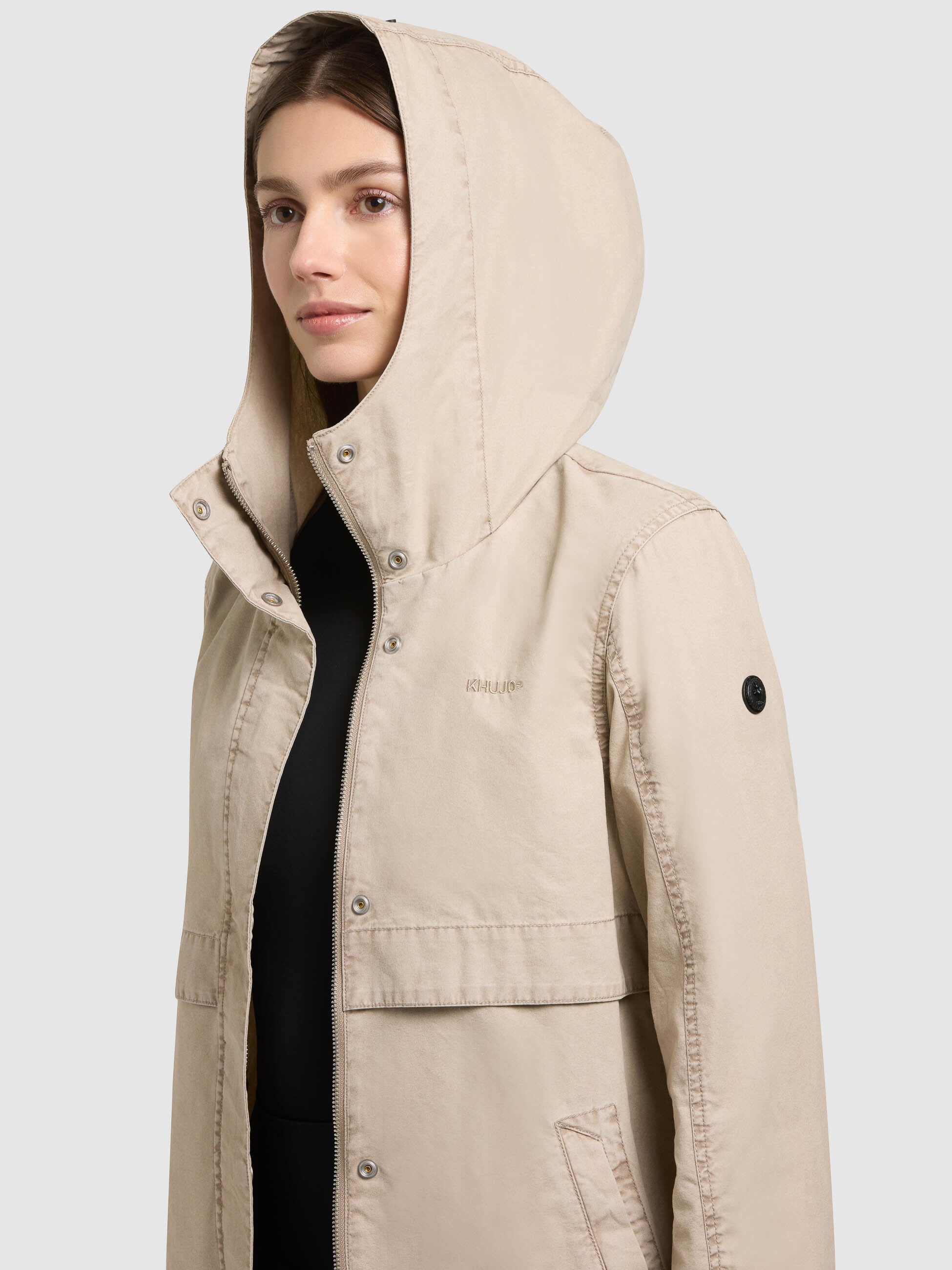 khujo-brava-damen-jacke-slim-fit-kapuzenjacke-moussy-beige image 7