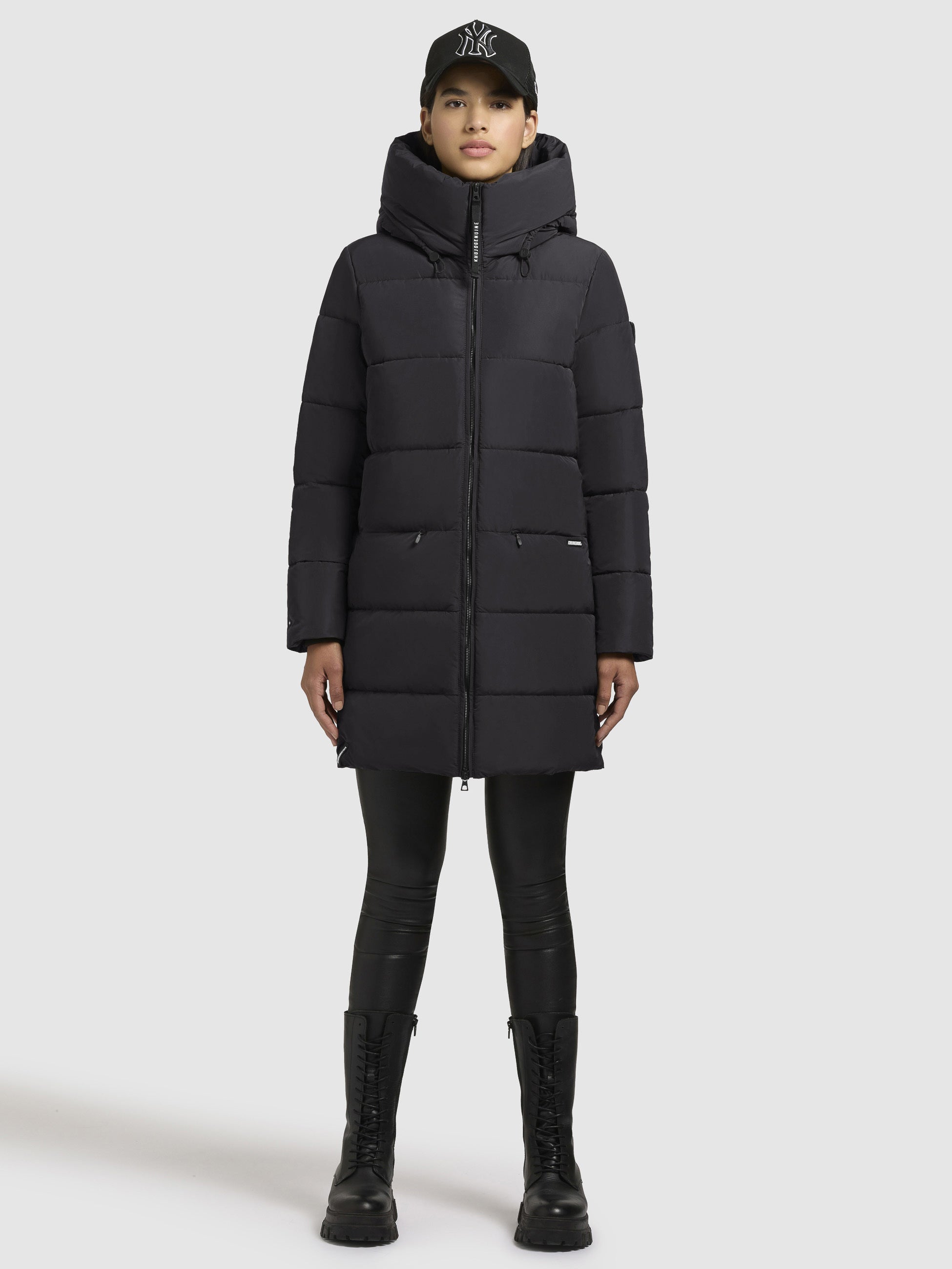 khujo-mantel-phia-dunkelgrau-wattierter-wintermantel-loose-fit image 1