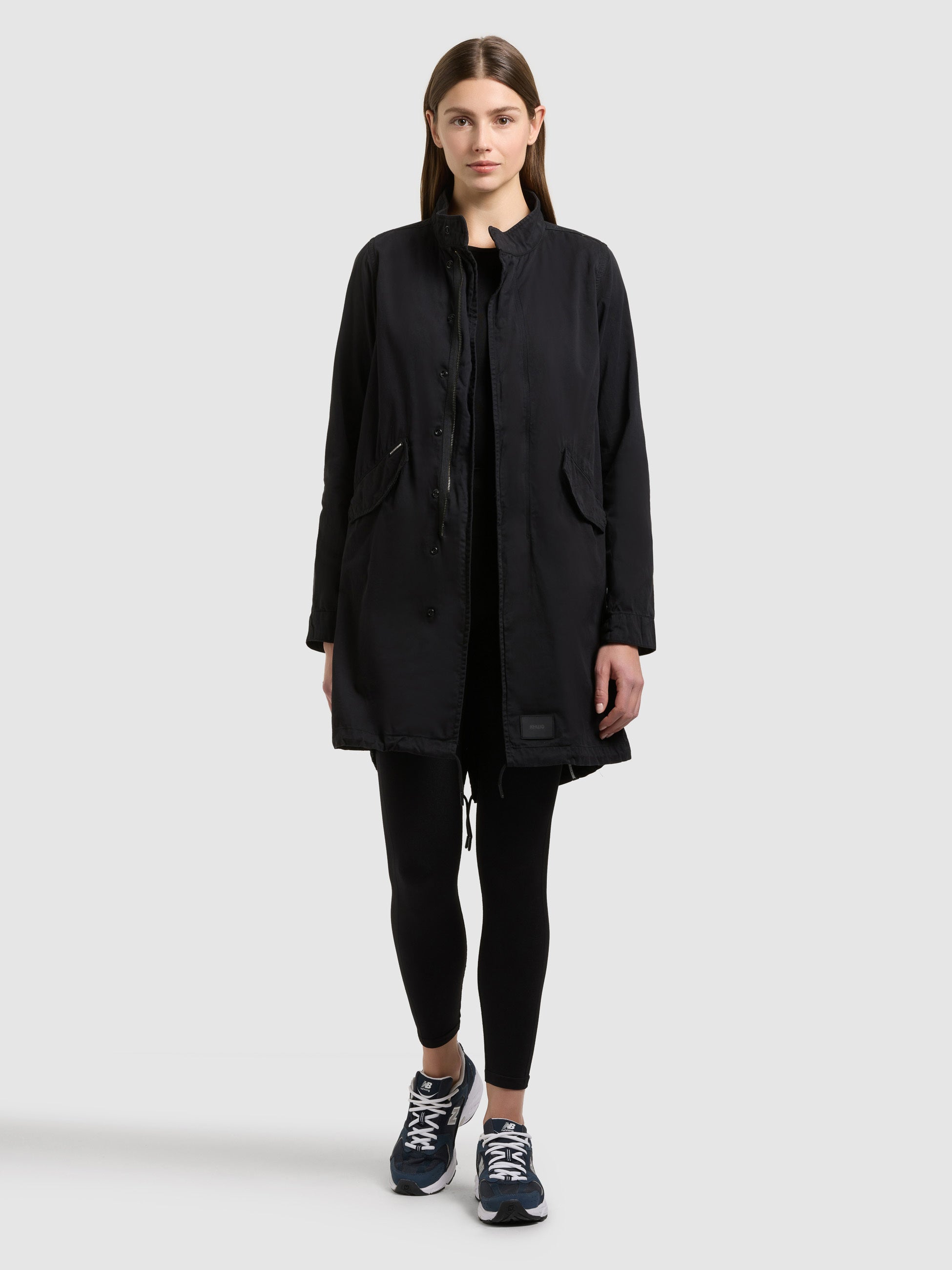 khujo-mantel-theres-black-damen-parka-bergang-baumwoll-twill image 2