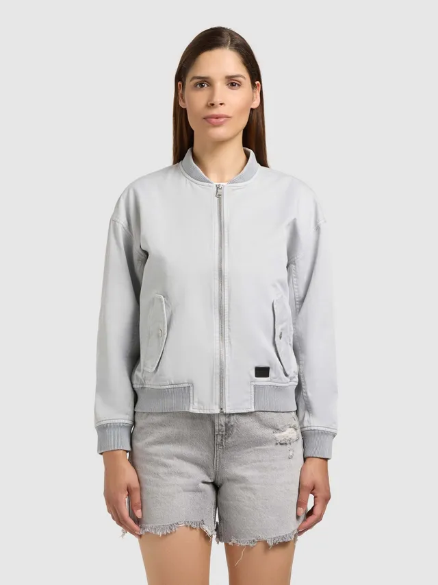 khujo-jacke-inie-light-grey-blouson-aus-baumwoll-twill-regular-fit image 1