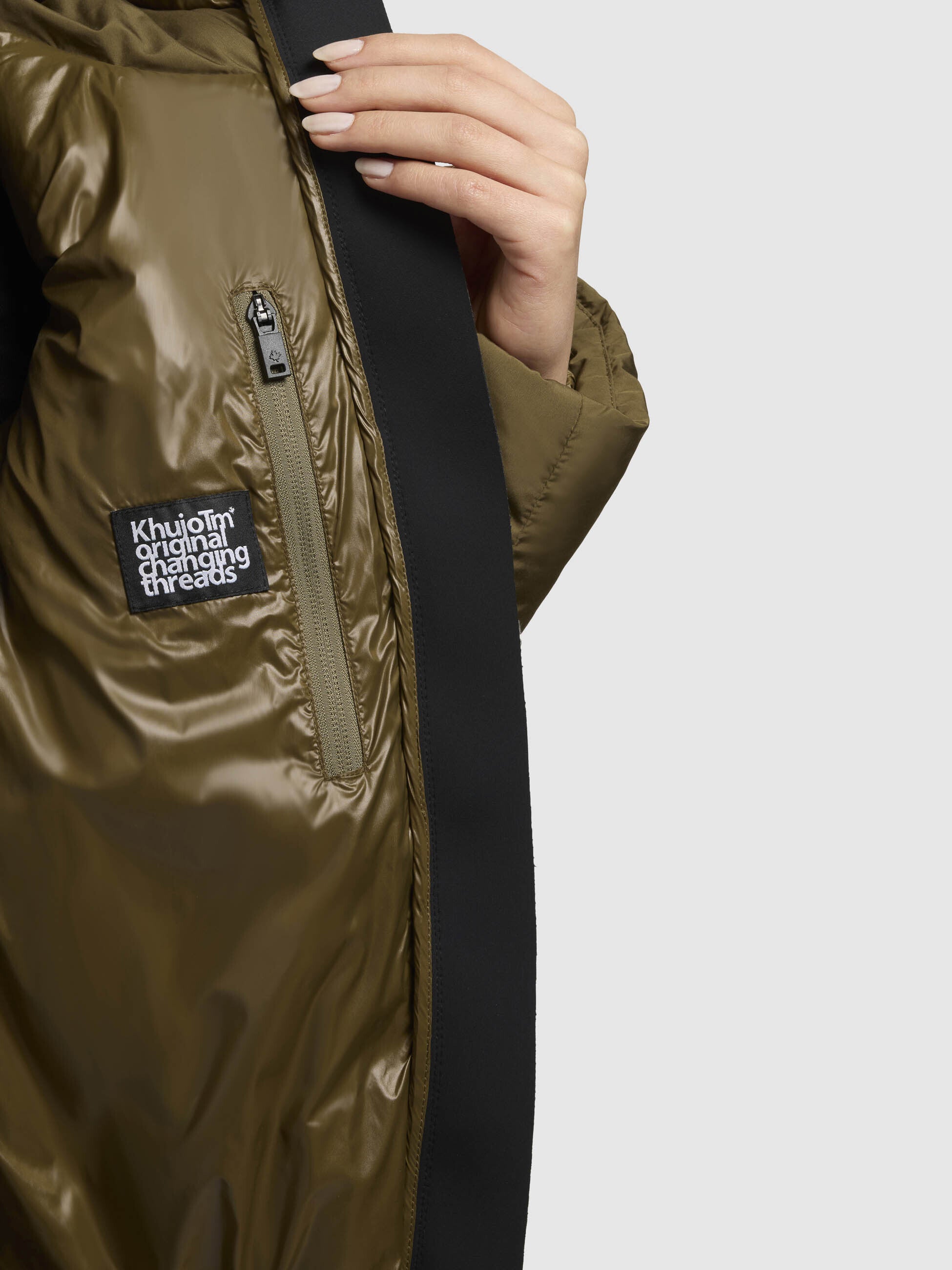 khujo-jacke-elida-khaki-damen-steppjacke-kurz-loose-fit image 8