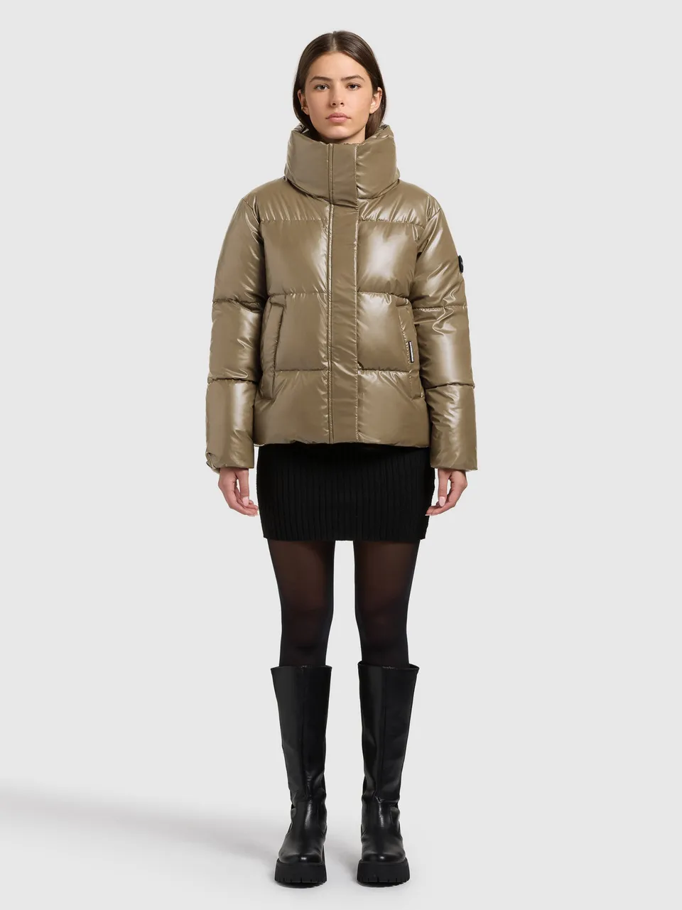 khujo-jacke-rinja2-shiny-cane-brown-h-ftlange-steppjacke-gl-nzend-loose-fit image 1