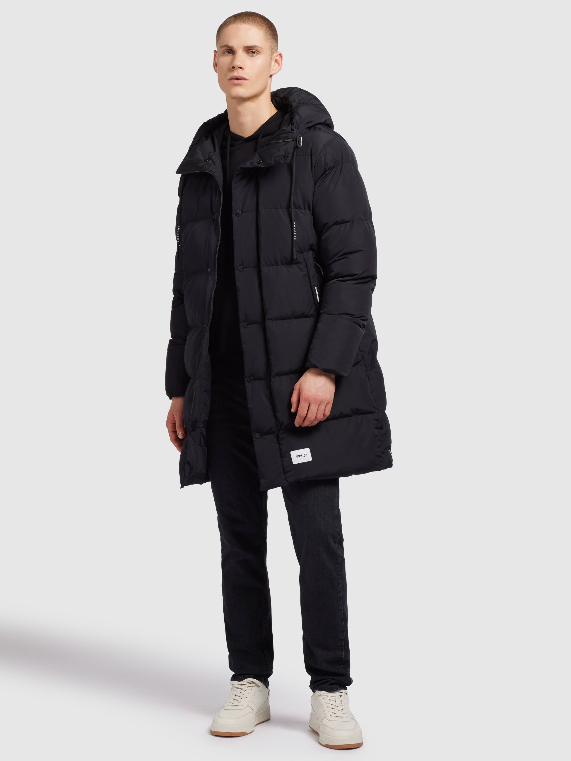 khujo-mantel-dewey-black-langer-damen-parka-wattiert image 1
