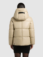 khujo-jacke-aurora-beige-gesteppte-kapuzenjacke-damen-in-lederoptik image 3