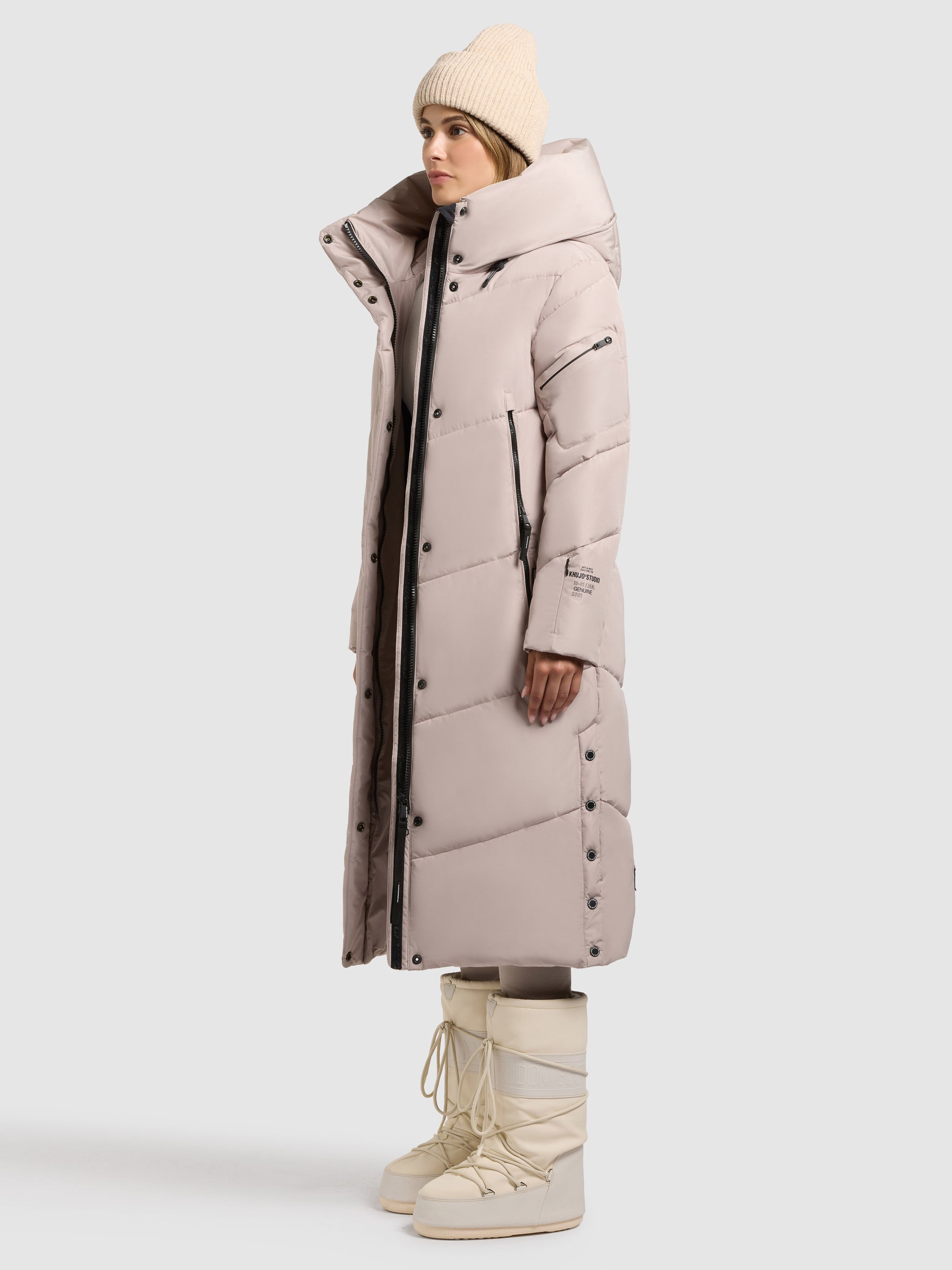 khujo-pulset-matt-mantel-dusty-beige-damen-steppmantel-knielang-wattiert image 2