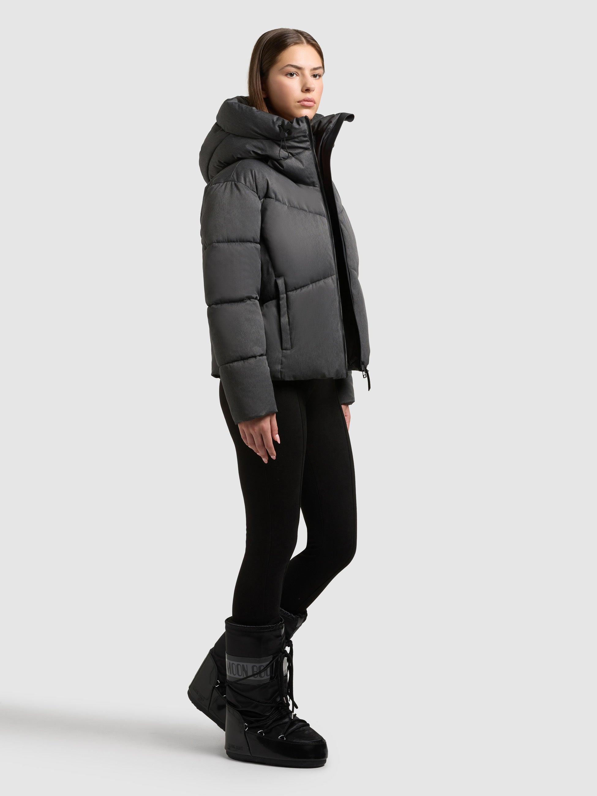 khujo-jacke-milly-kurze-steppjacke-dark-melange-grey-mit-kapuze image 6