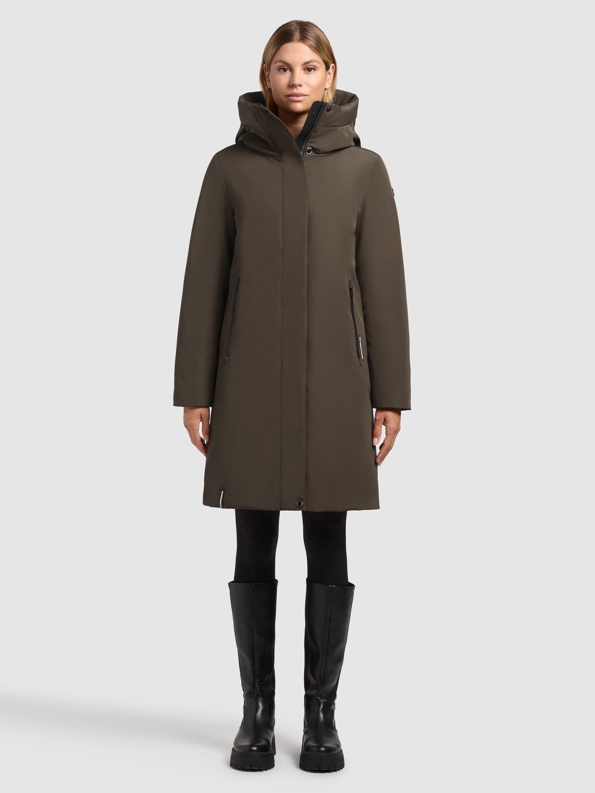 khujo-coat-nellen-dull-green-wattierter-wintermantel-knielang-f-r-damen image 1
