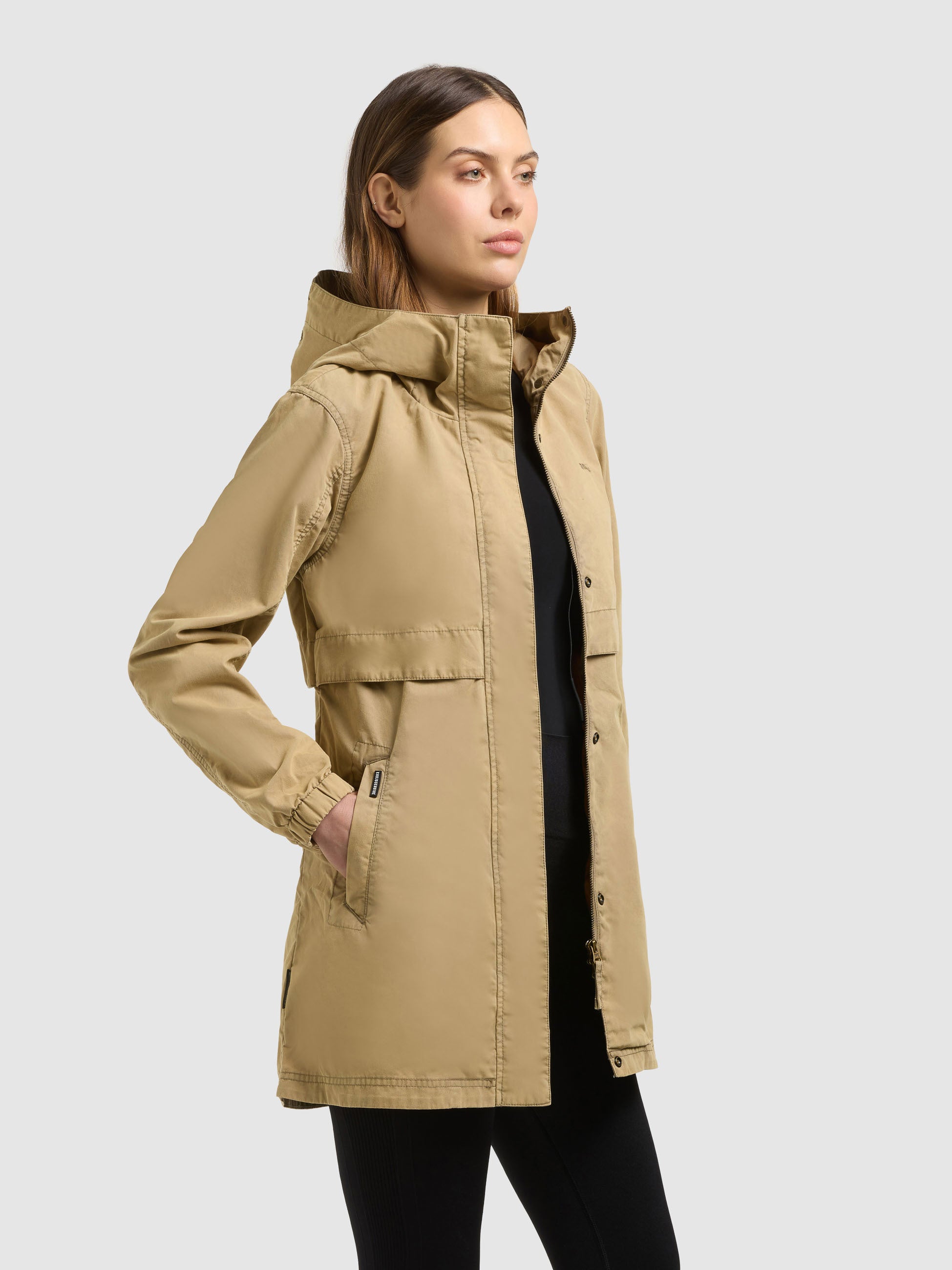 khujo-jacke-brava-latte-brown-damen-kapuzenjacke-slim-fit image 1
