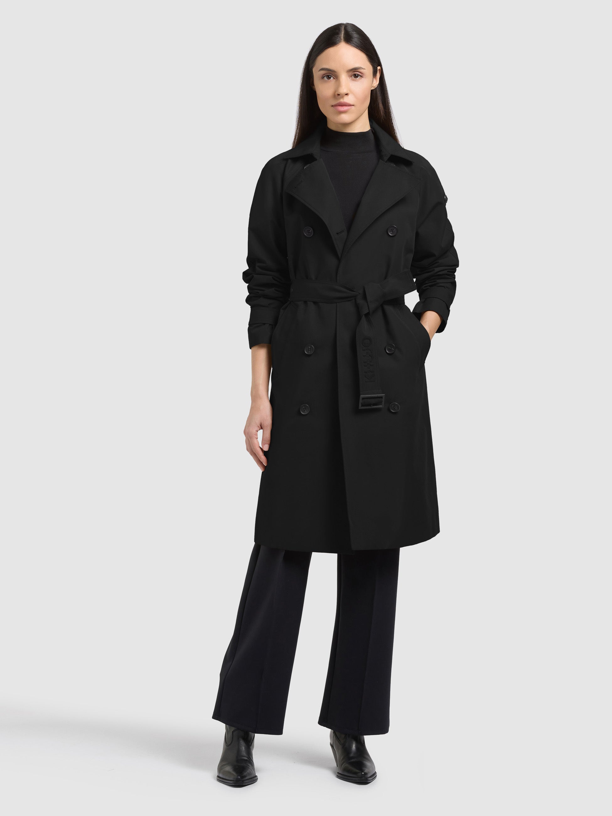 khujo-mantel-rula2-black-doppelreihiger-damen-trenchcoat-aus-baumwollgemisch-mit image 2