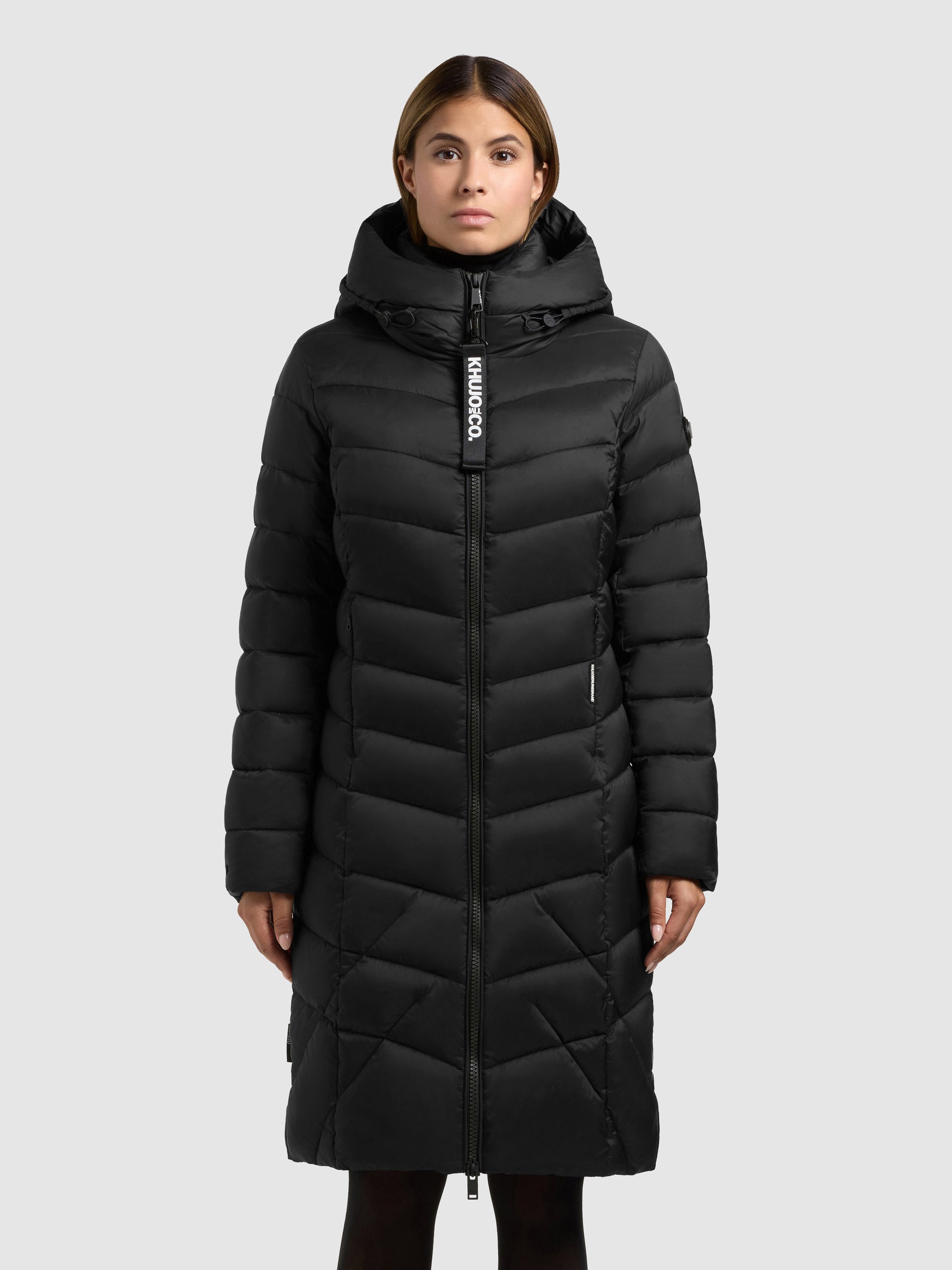 khujo-mantel-odana4-black-knielanger-wattierter-steppmantel-damen image 4