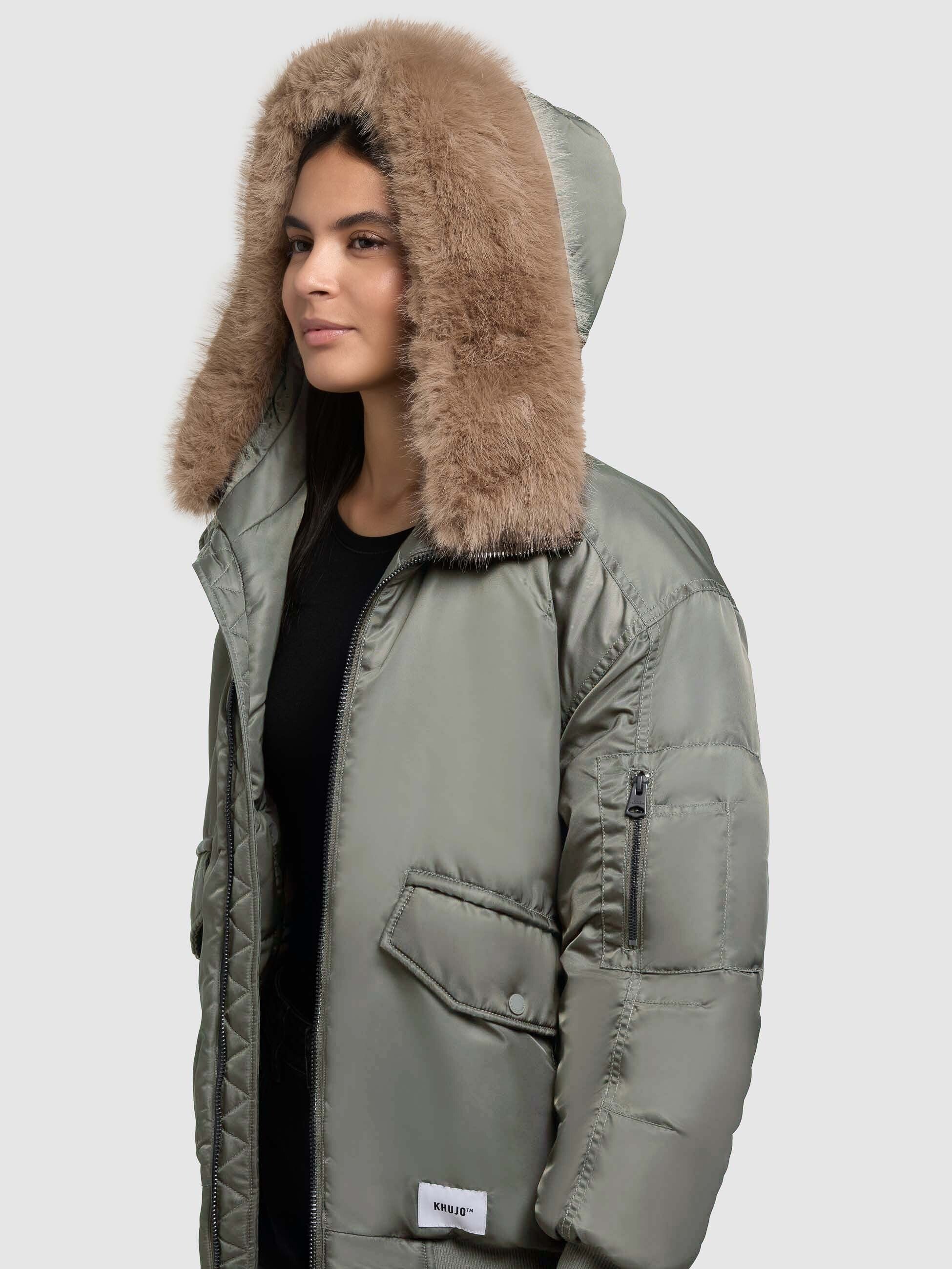 khujo-jacke-cela-sage-green-bomberjacke-loose-fit image 7