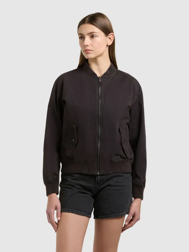 khujo-jacke-inie-black-blouson-damen-aus-baumwoll-twill image 1