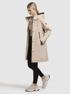 khujo-mantel-liede-beige-kurzer-damen-regenmantel-mit-kapuze image 2
