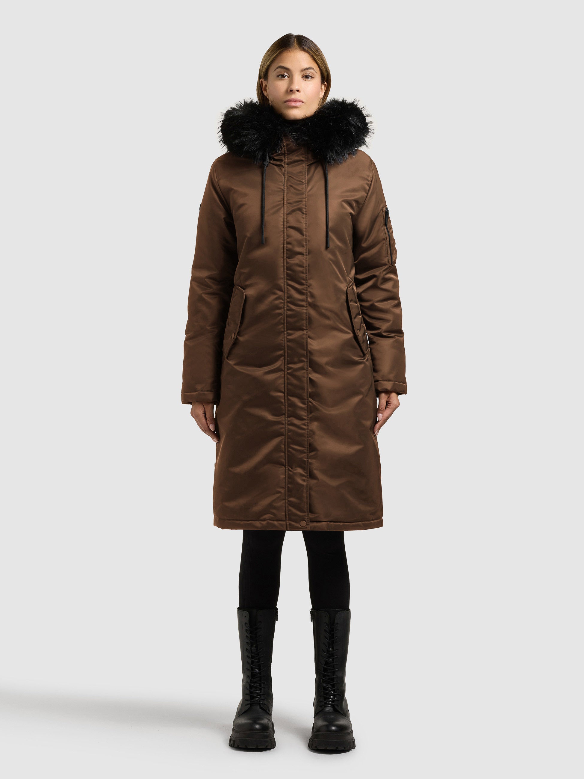 khujo-jilla-wintermantel-damen-parka-copper-brown image 1