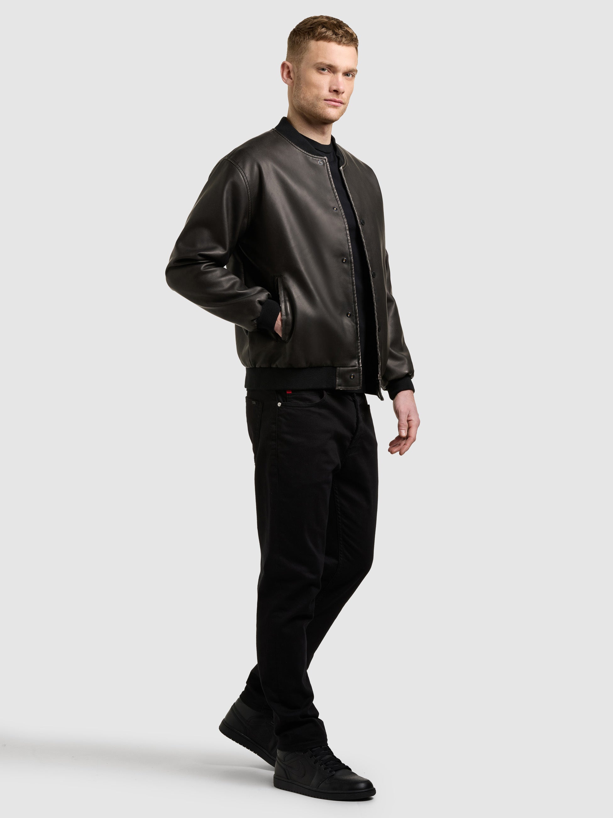 khujo-jacke-cale-vintage-black-blouson-herren-kunstleder image 6