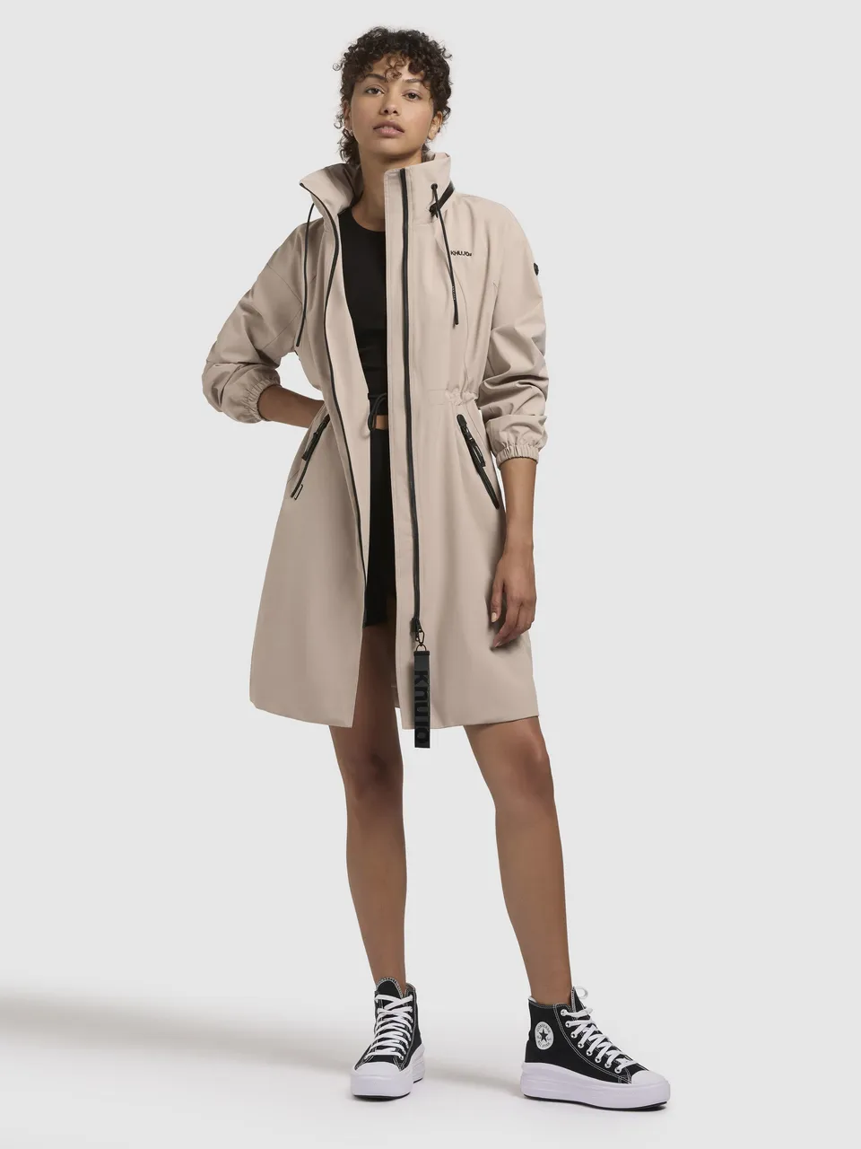 khujo-erthe-damen-mantel-beige-sommerparka-kurzmantel-leicht image 1