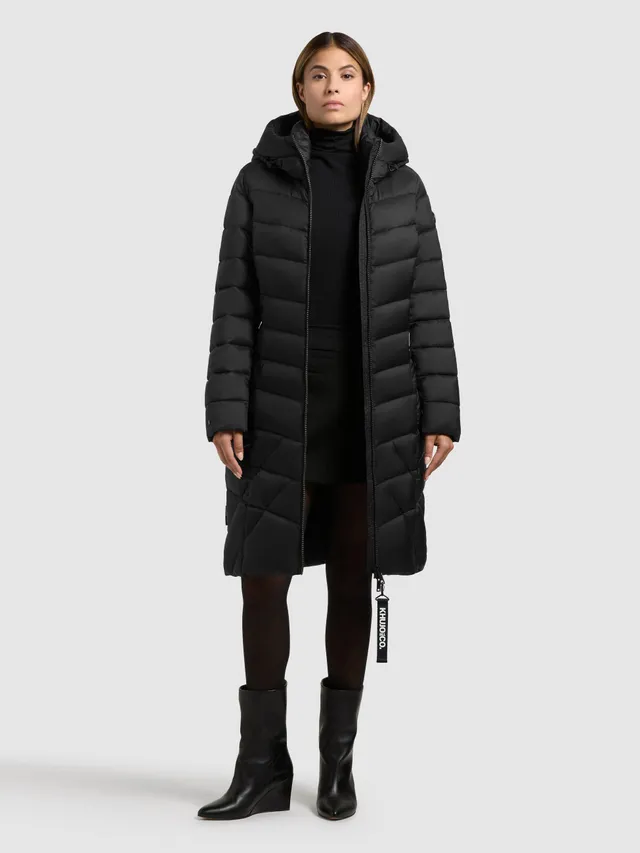 khujo-mantel-odana4-black-knielanger-wattierter-steppmantel-damen image 1