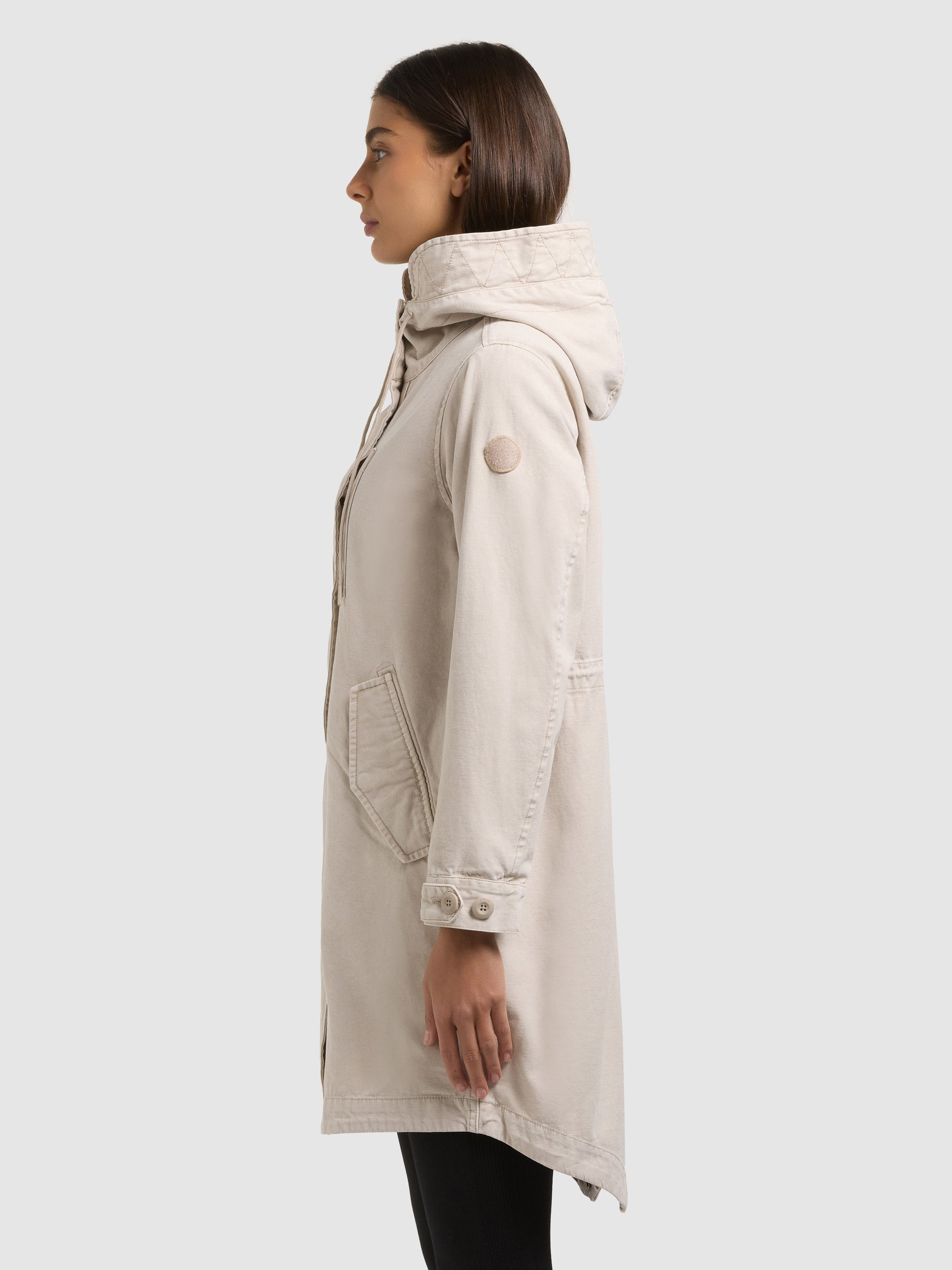 khujo-mantel-freya-greige-damen-parka-garment-dye-regular-fit image 5