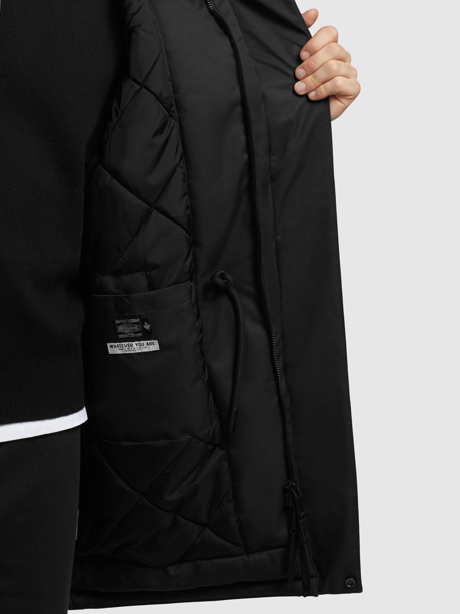 khujo-wintermantel-tandem-schwarz-parka-loose-fit image 8