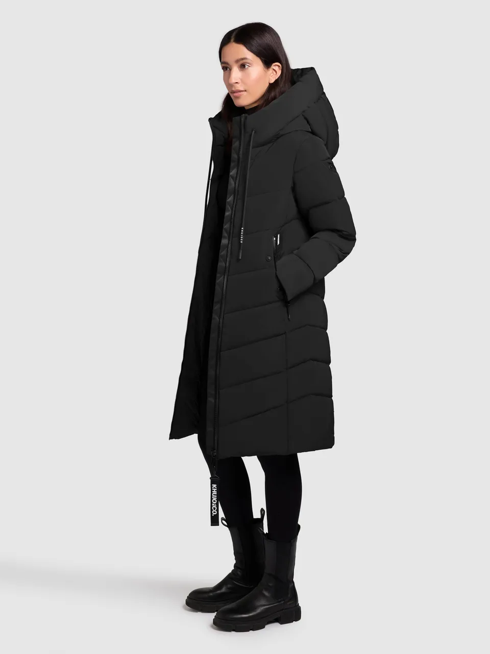 khujo-mantel-mikia2-black-damen-steppmantel-knielang image 1