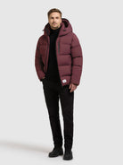 khujo-silas3-damen-steppjacke-moscato-red-wattiert-mit-kapuze image 2