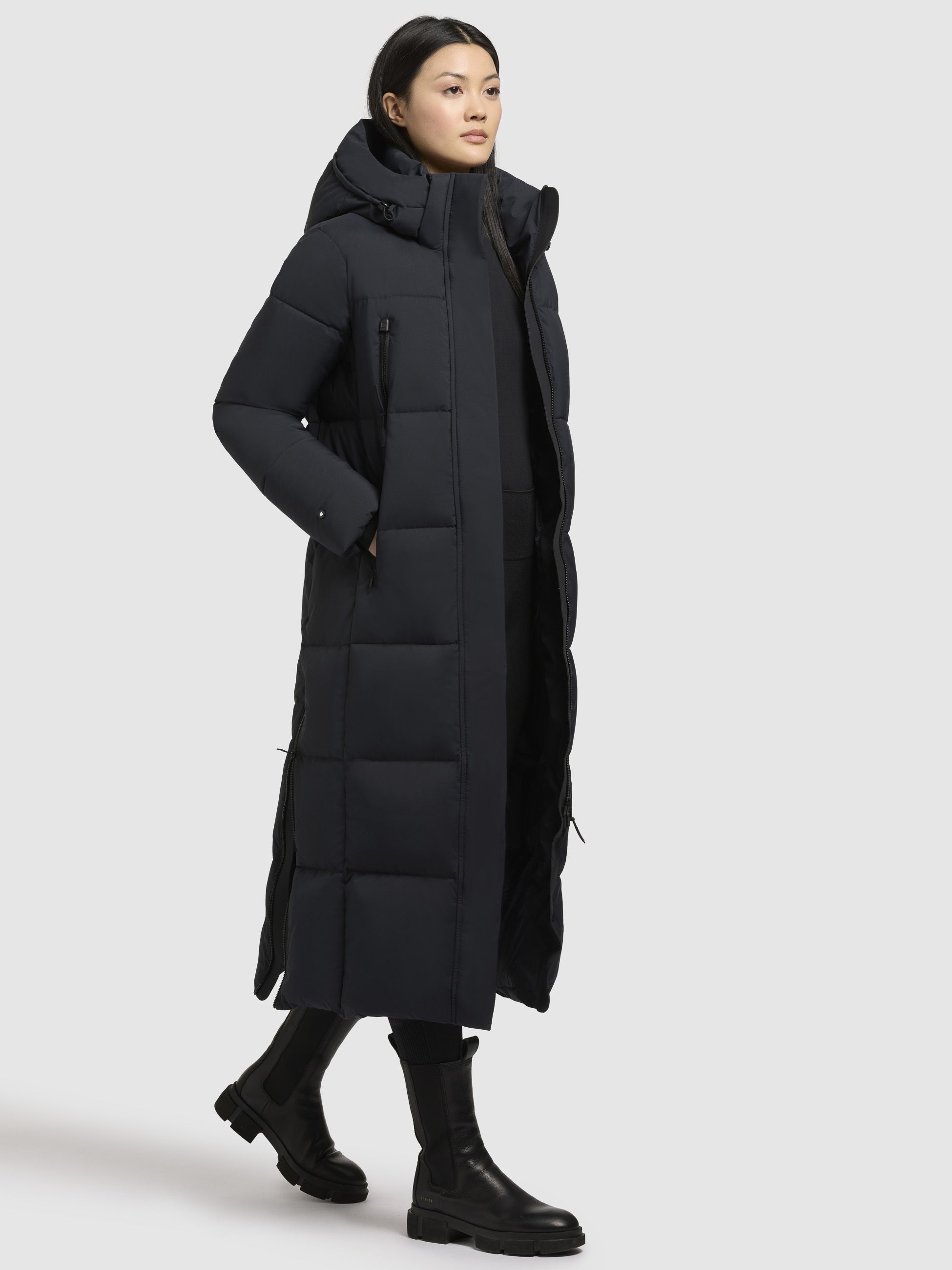 khujo-mantel-rubina-matt-dunkelblau-wadenlang-loose-fit image 6