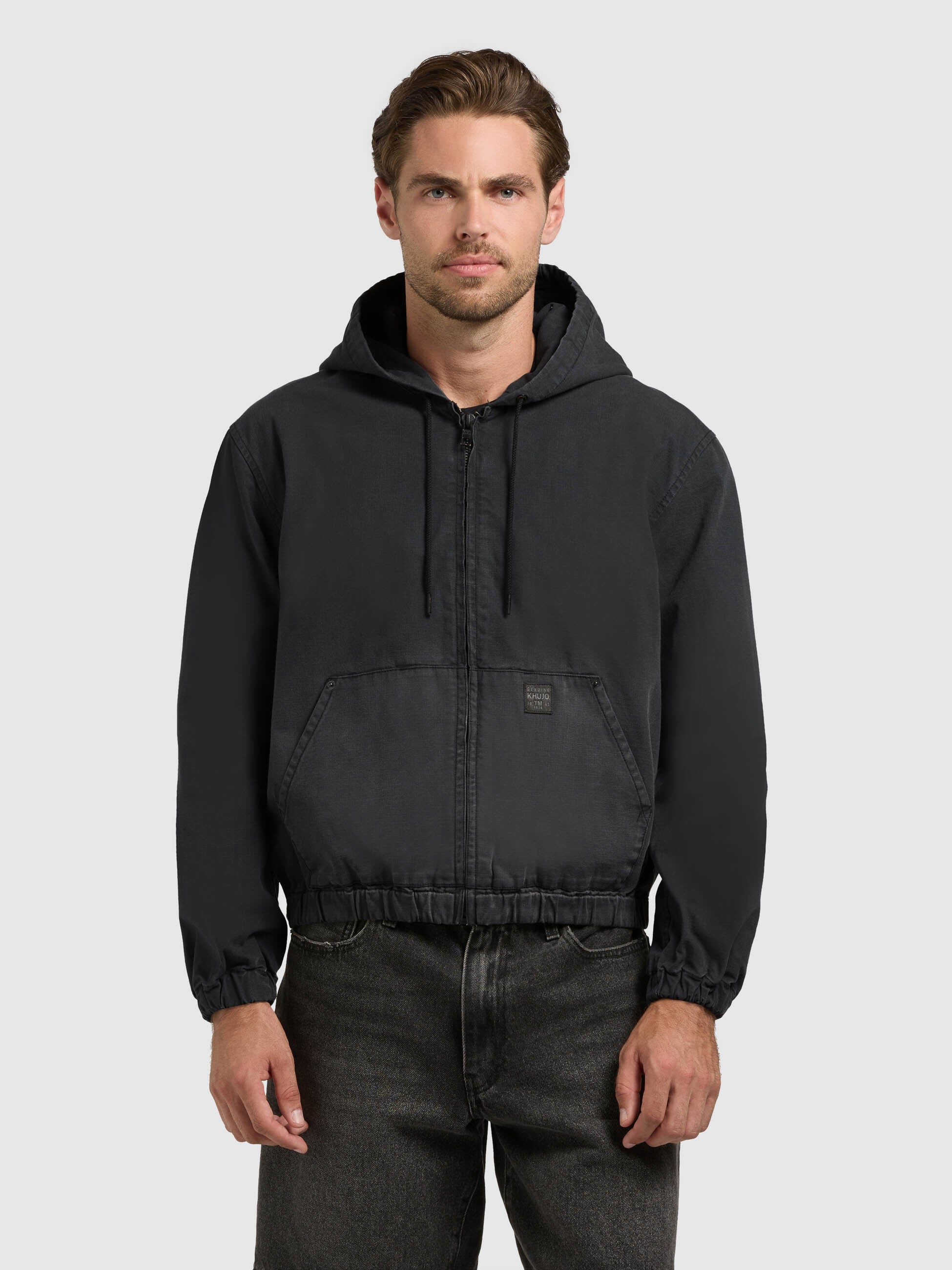 khujo-jacke-darrel-black-hoodie-blouson-aus-baumwoll-canvas image 4