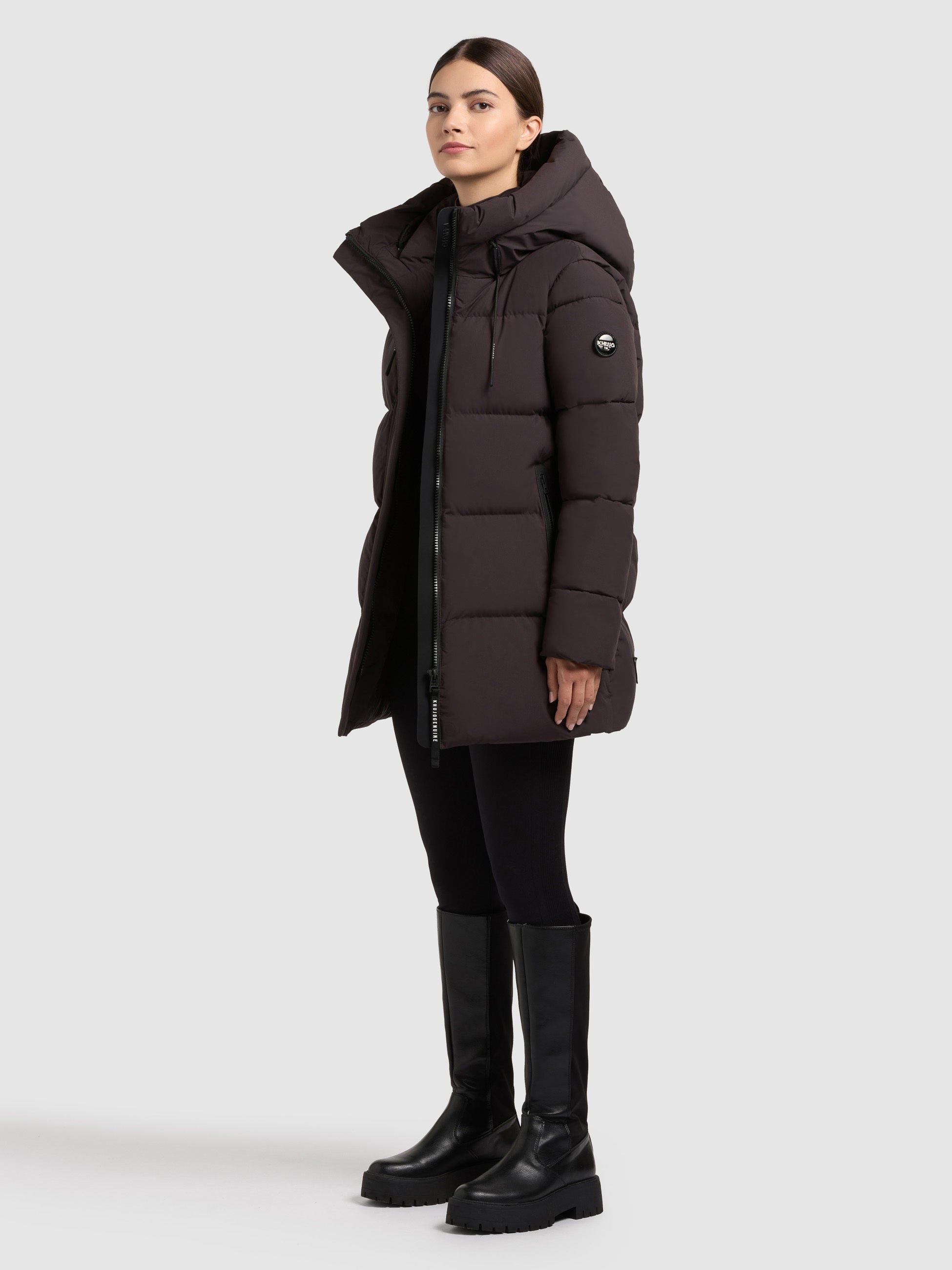 khujo-drown-matt-damen-steppjacke-moody-plum-loose-fit image 2